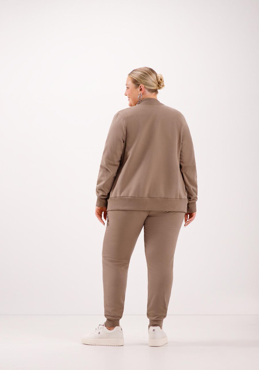 Jaqueta Plus Size Em Moletom Felpado De Algodão Com Zíper, . Jaqueta Plus Size Em Moletom Felpado De Algodão Com Zíper, , large.