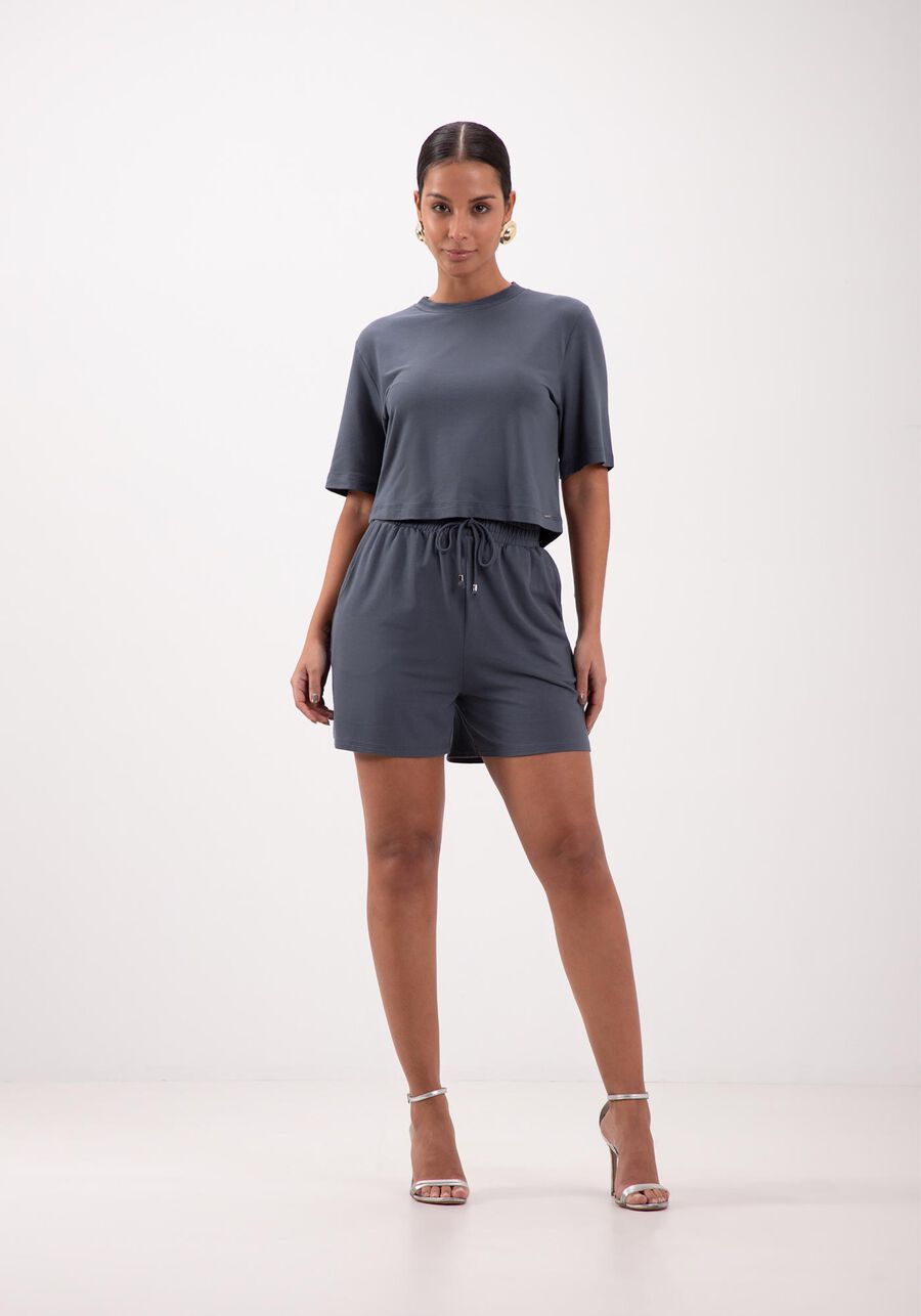 Shorts Com Cadarço E Bolsos Em Malha Responsável, . Shorts Com Cadarço E Bolsos Em Malha Responsável, , large.