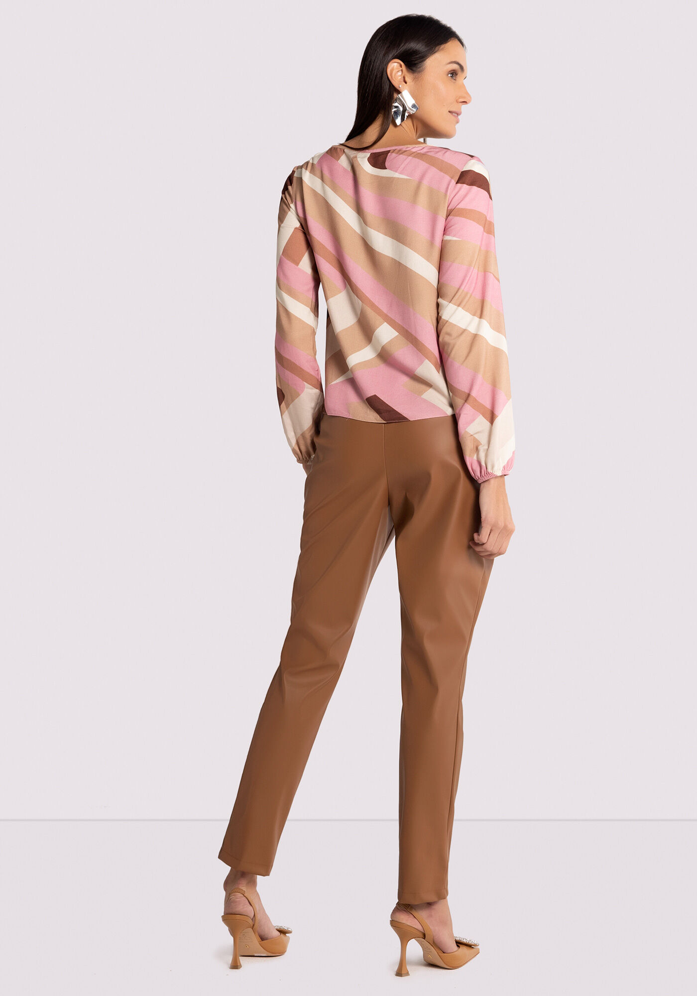 Cal&ccedil;a Comfort em PU com Cintura Alta, , large.