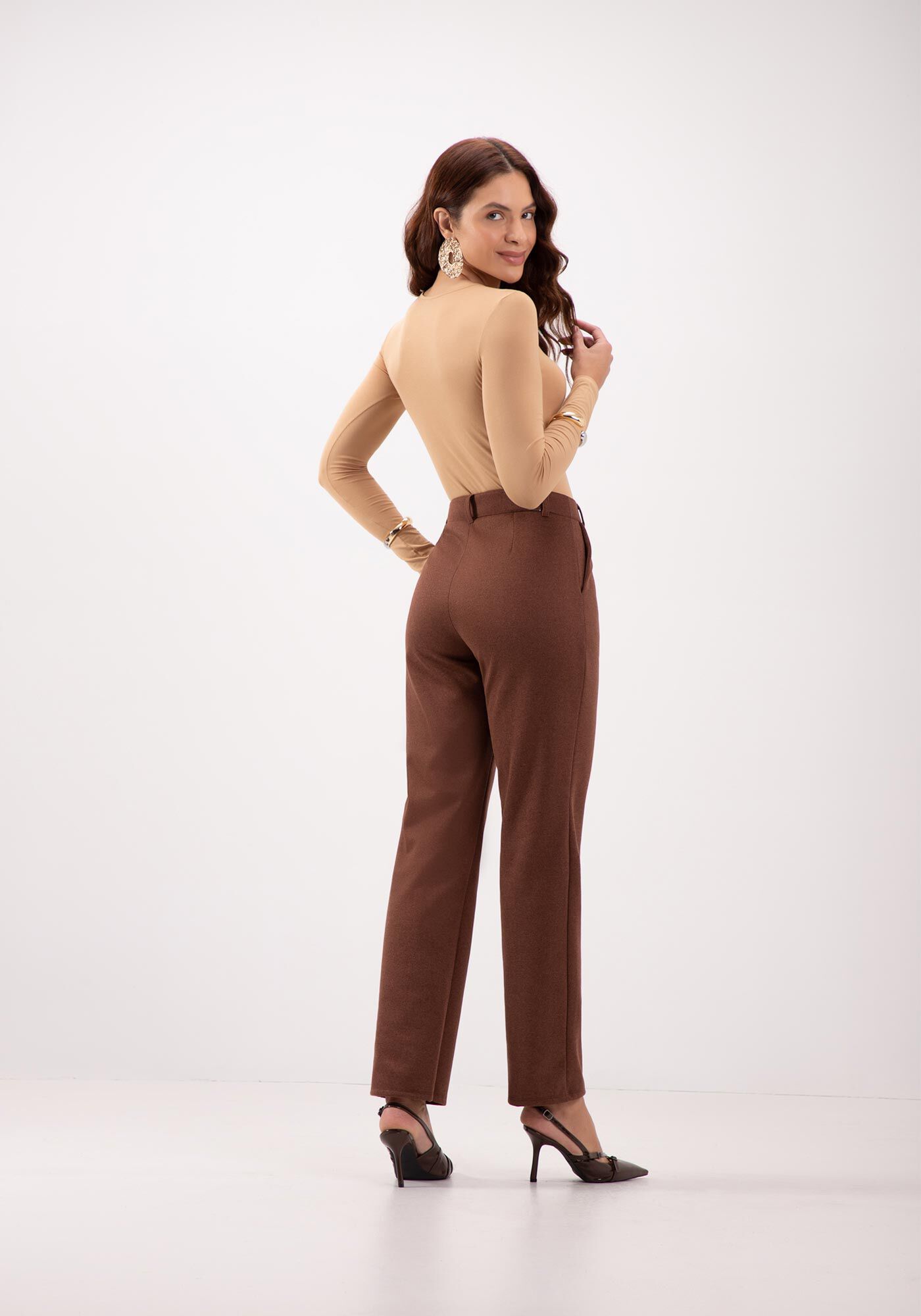 Blusa B&aacute;sica De Mangas Longas Em Malha Com Elastano, , large.