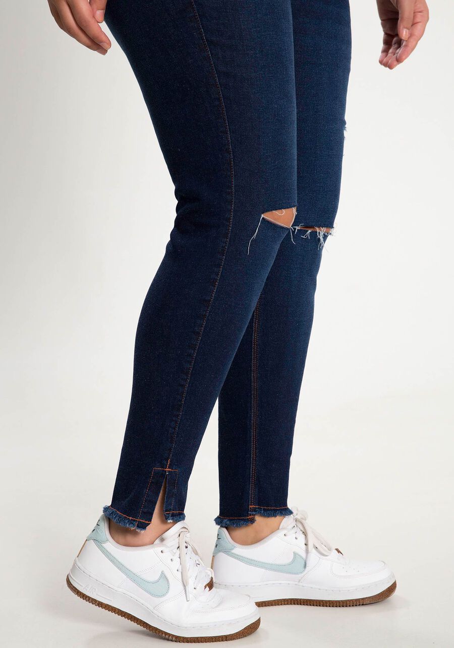 Calça Jeans Skinny Cropped Chapa Barriga Plus Size, , large.