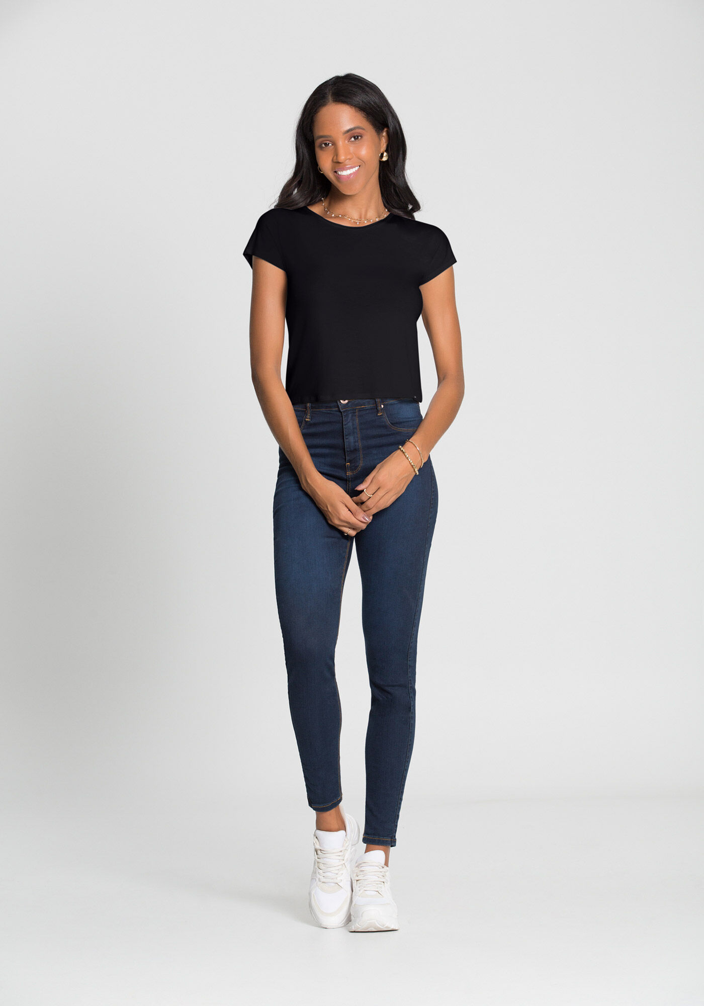 Blusa Lisa B&aacute;sica Em Malha De Viscose Com Elastano, , large.