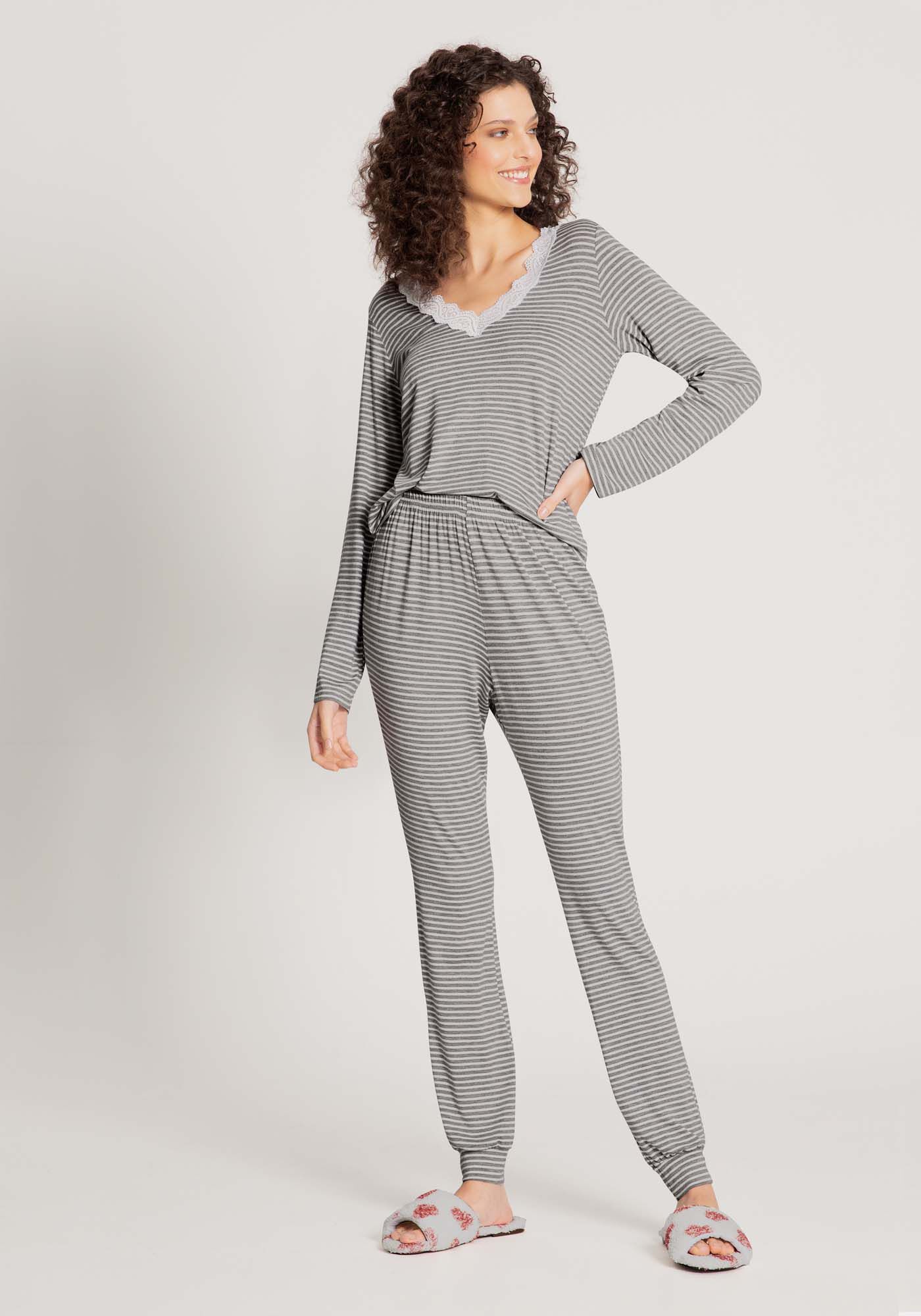 Calça pijama listrada new arrivals