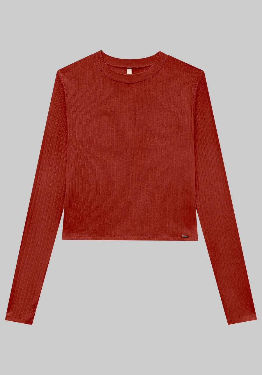 Blusa Manga Longa Canelada Básica com Gola, . Blusa Manga Longa Canelada Básica com Gola, , large.