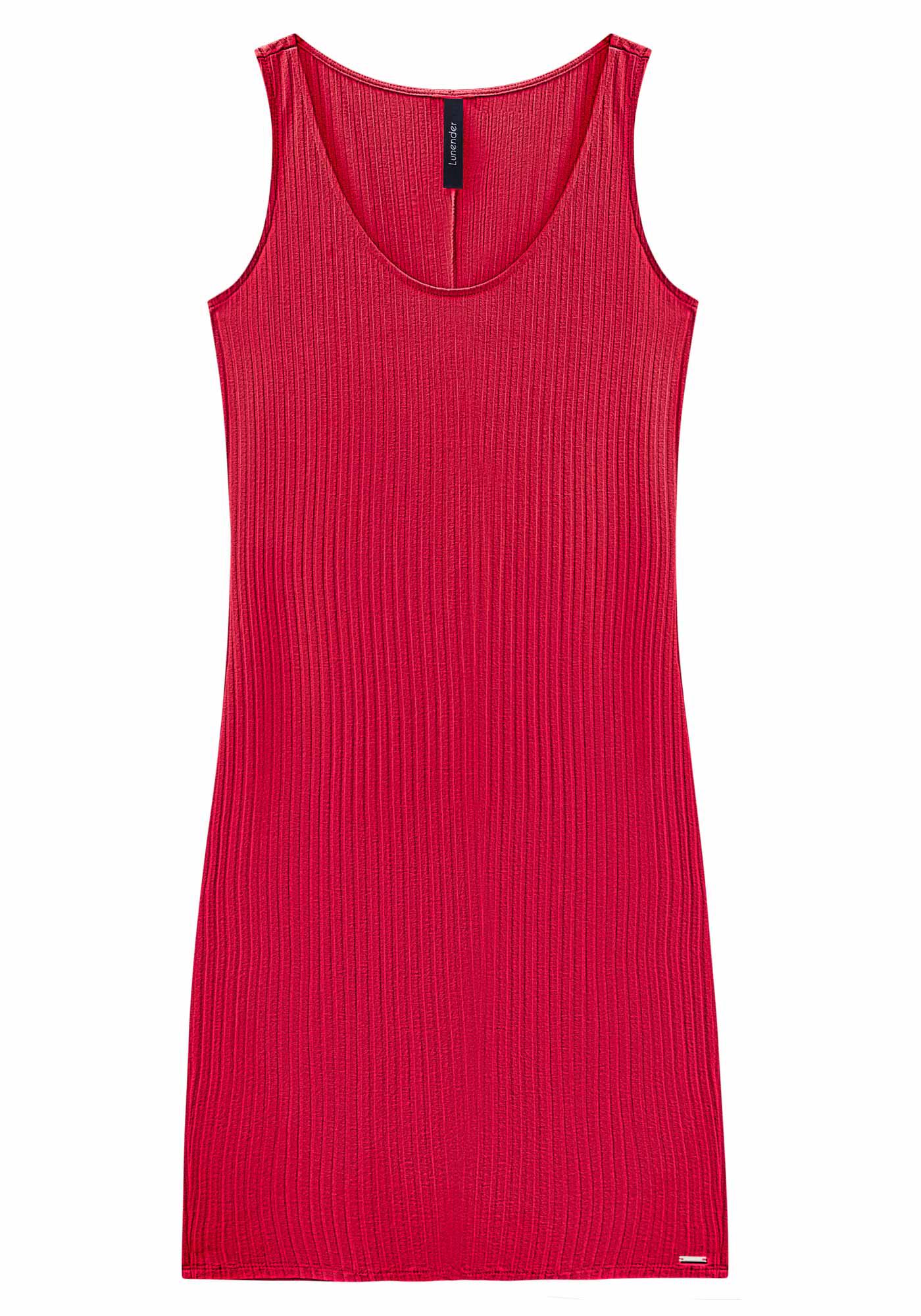 Vestido Curto B&aacute;sico Com Decote Redondo Em Malha Canelada, , large.