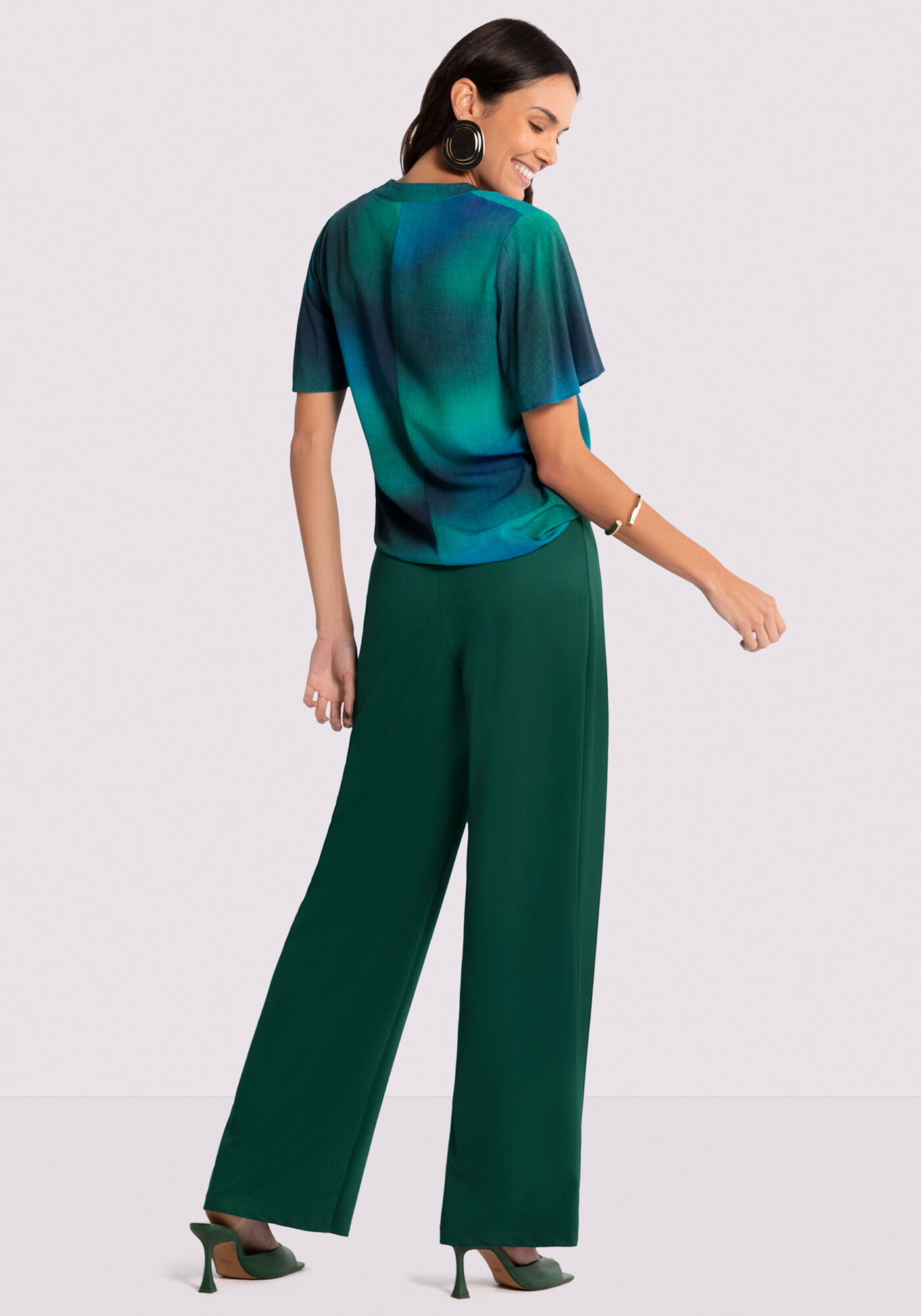 Blusa manga flare estampada hotsell