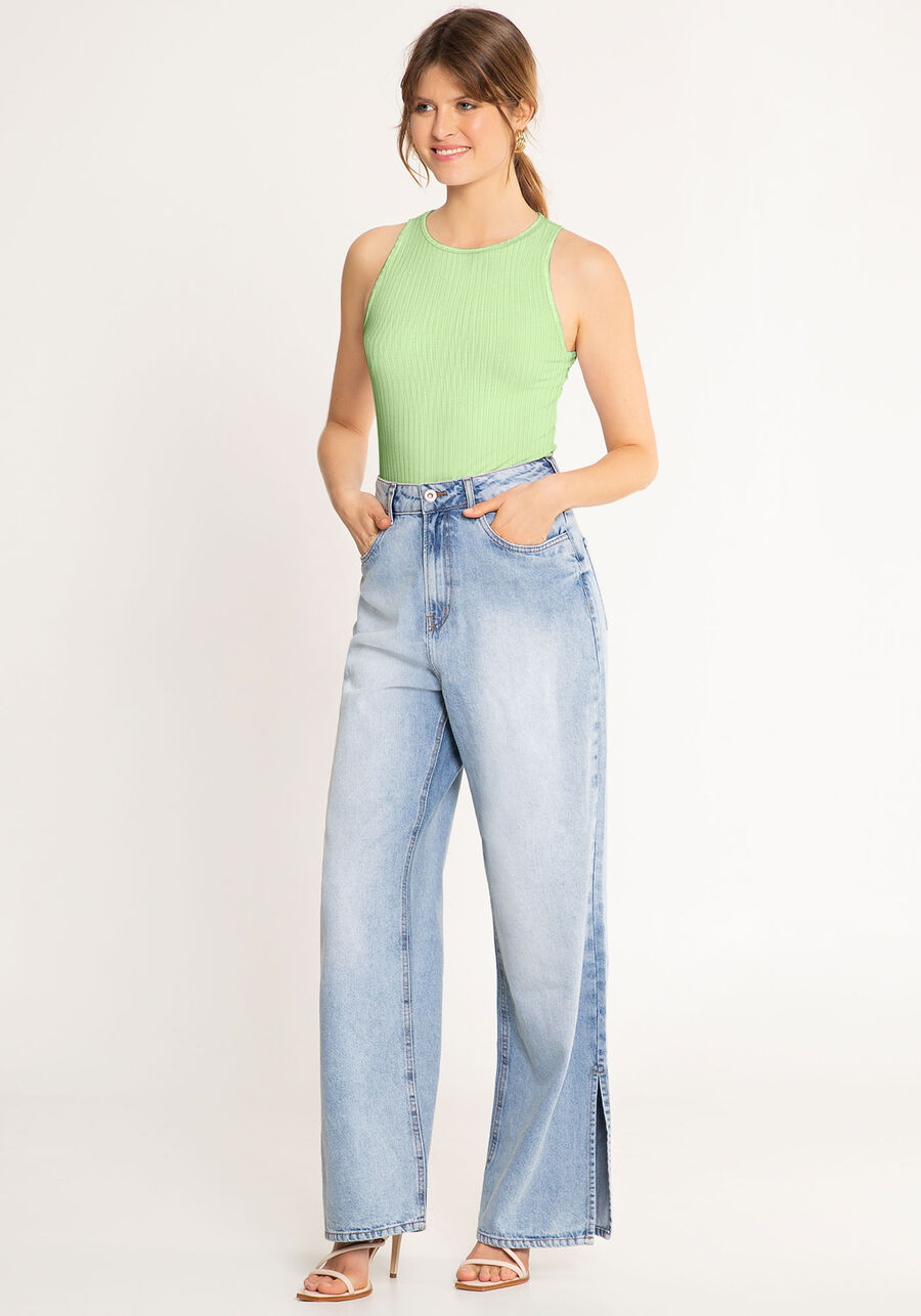 Blusa Cropped Canelada Com Decote Redondo Malha De Viscose, . Blusa Cropped Canelada Com Decote Redondo Malha De Viscose, , large.