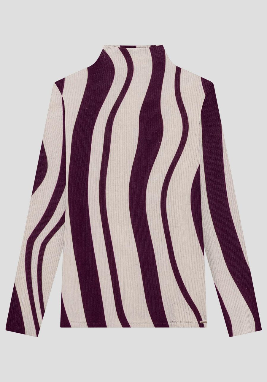 Blusa Plus Size em Viscose com Gola Alta, PASSARELA VIOLETA. Blusa Plus Size em Viscose com Gola Alta, PASSARELA VIOLETA, large.