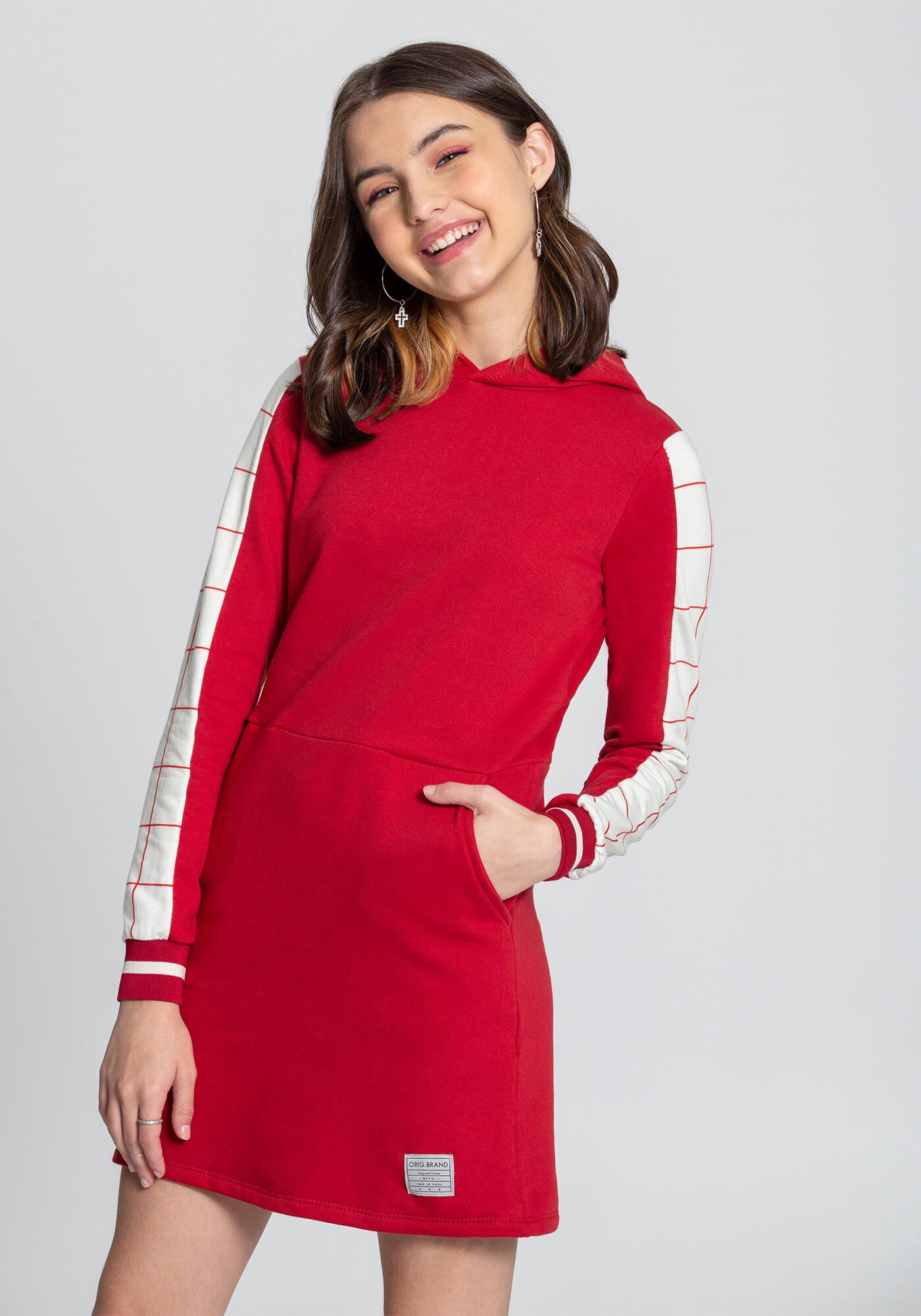 Vestido moletom outlet manga longa