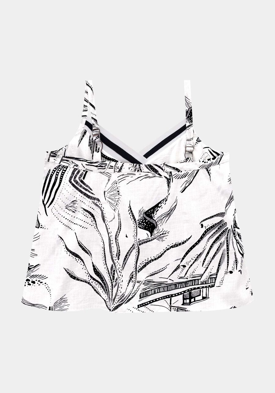 Blusa de Alça Estampada Plus Size, . Blusa de Alça Estampada Plus Size, , large.