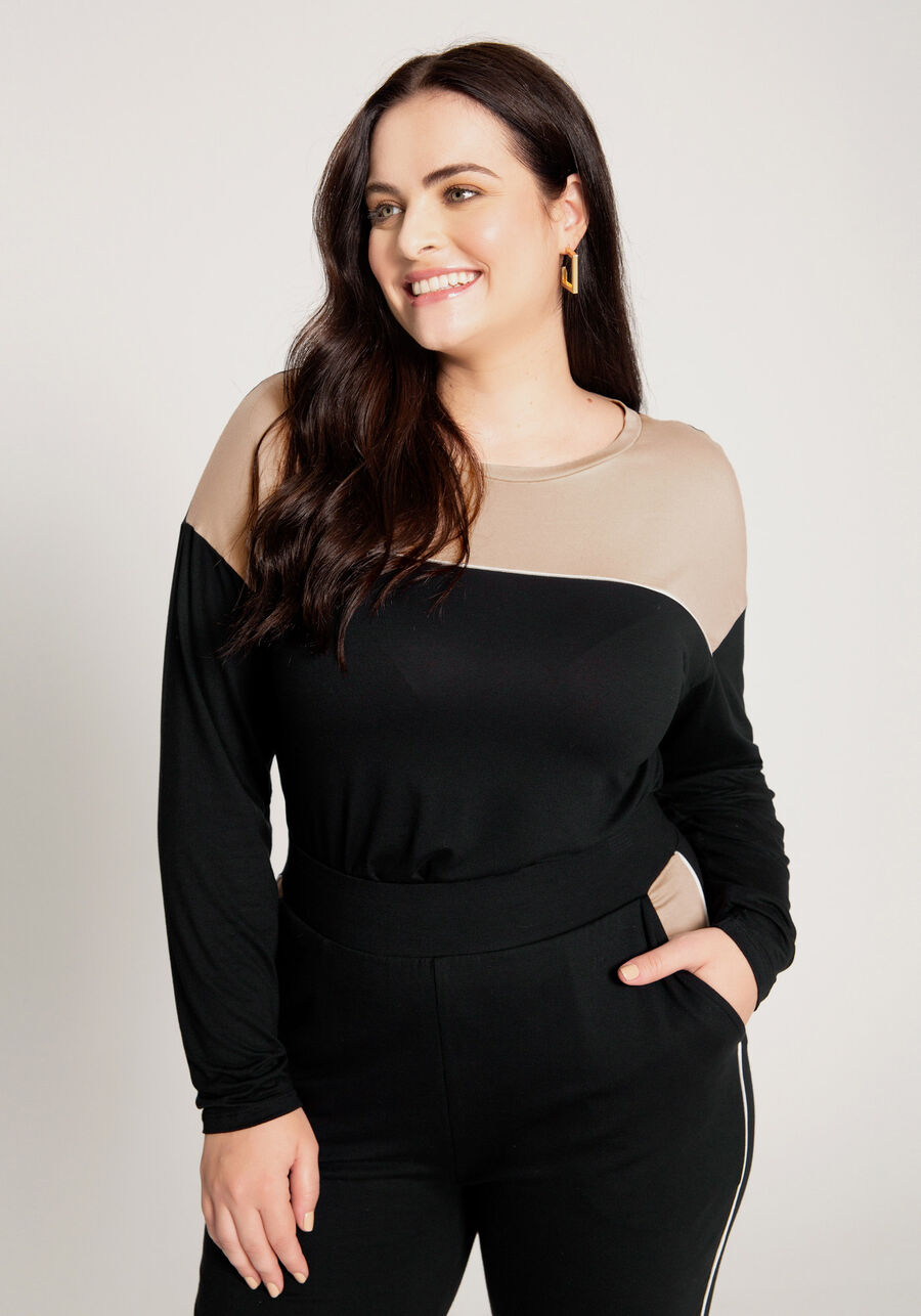 Conjunto Blusa Manga Longa e Calça Plus Size, . Conjunto Blusa Manga Longa e Calça Plus Size, , large.