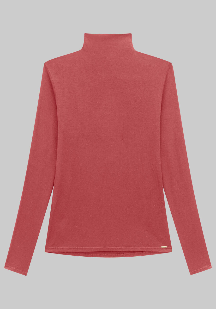 Blusa Básica Com Mangas Longas E Gola Alta Em Malha, . Blusa Básica Com Mangas Longas E Gola Alta Em Malha, , large.