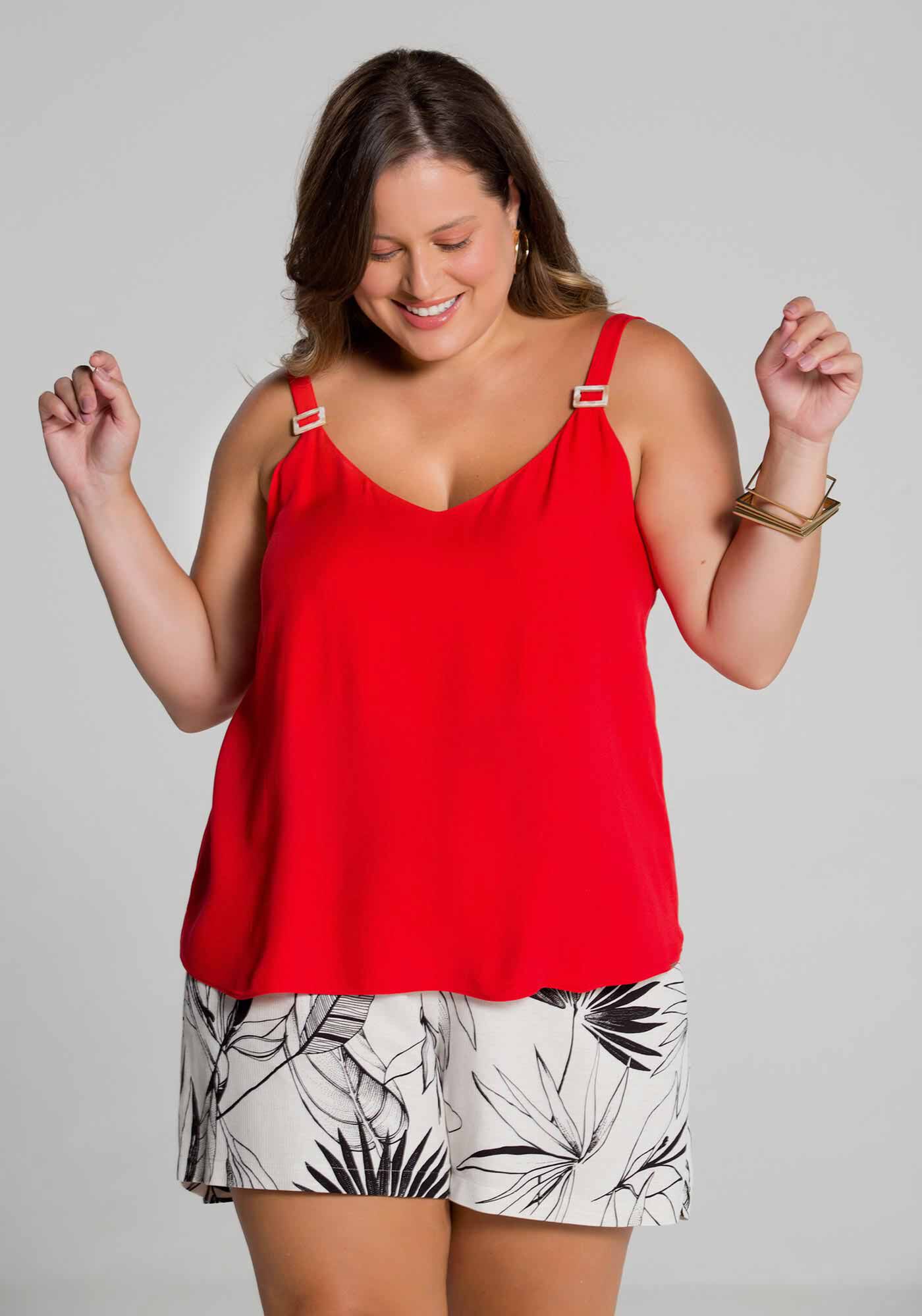 Blusa plus size vermelha hotsell
