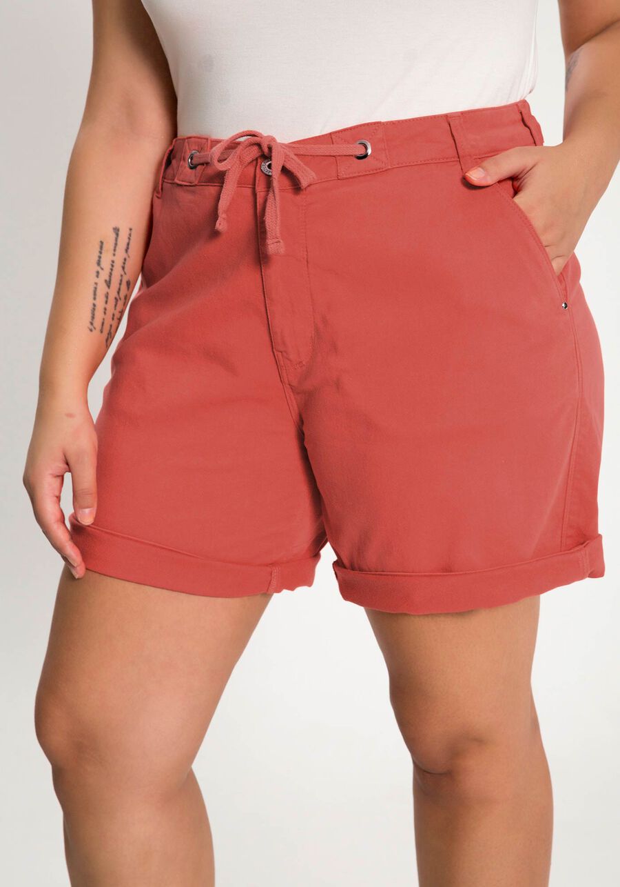 Shorts Boyfriend Plus Size Com Bolsos Em Sarja Com Elastano, . Shorts Boyfriend Plus Size Com Bolsos Em Sarja Com Elastano, , large.