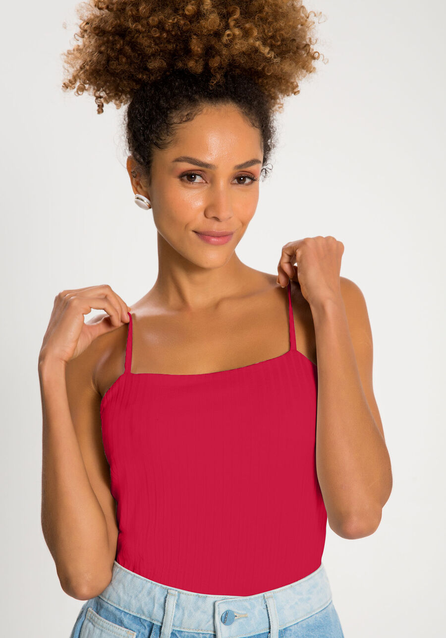 Blusa Regata Curta De Alças Finas Em Malha Canelada, . Blusa Regata Curta De Alças Finas Em Malha Canelada, , large.