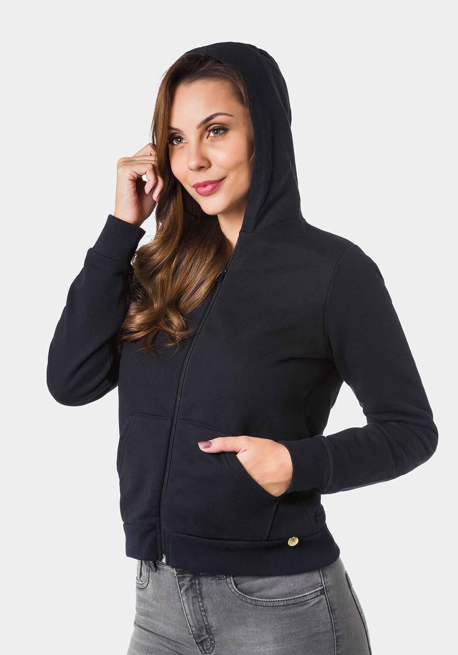 Jaqueta Básica em Moletom com Capuz, . Jaqueta Básica em Moletom com Capuz, , large.
