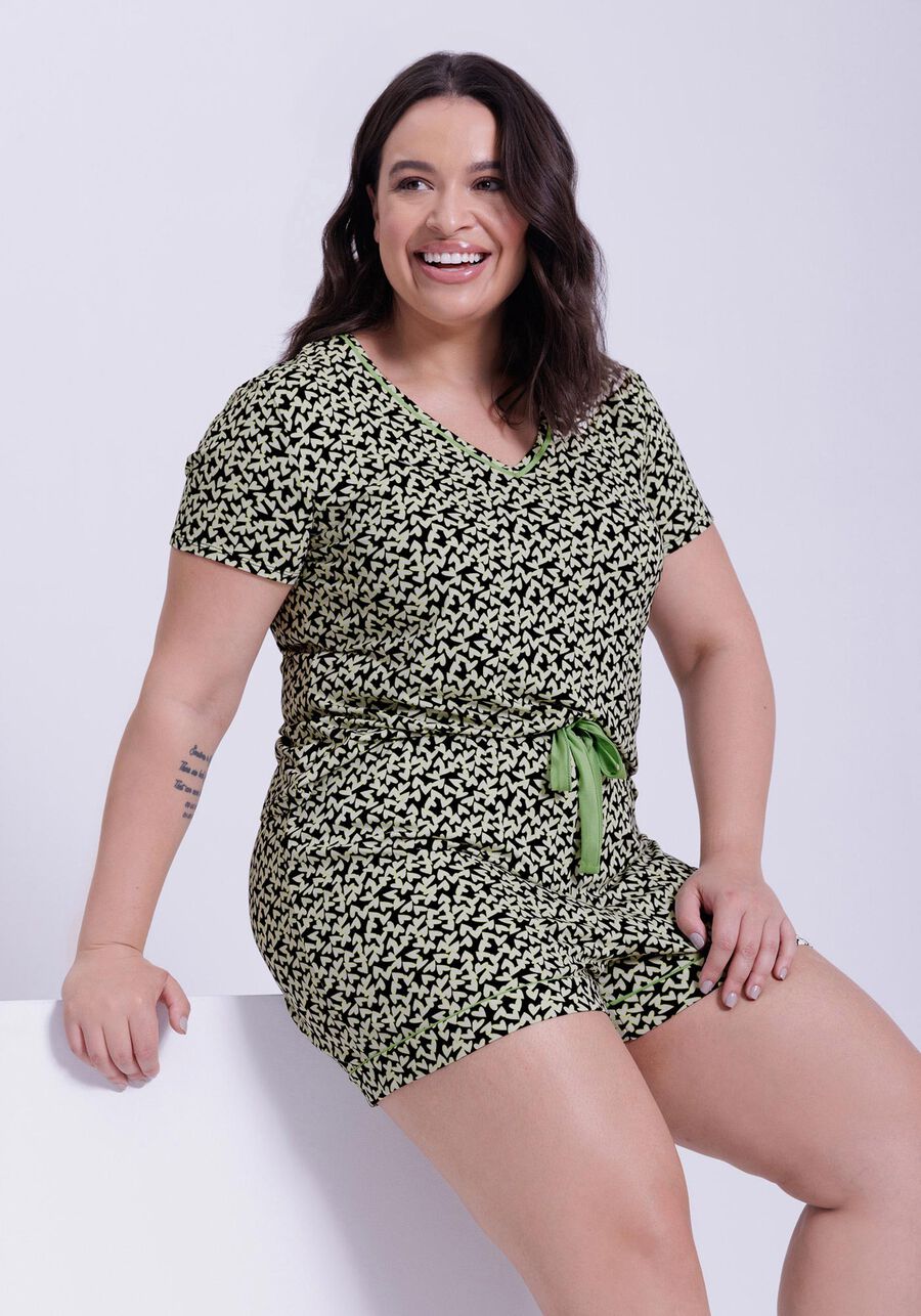 Pijama Estampado Plus Size em Malha Viscose, . Pijama Estampado Plus Size em Malha Viscose, , large.