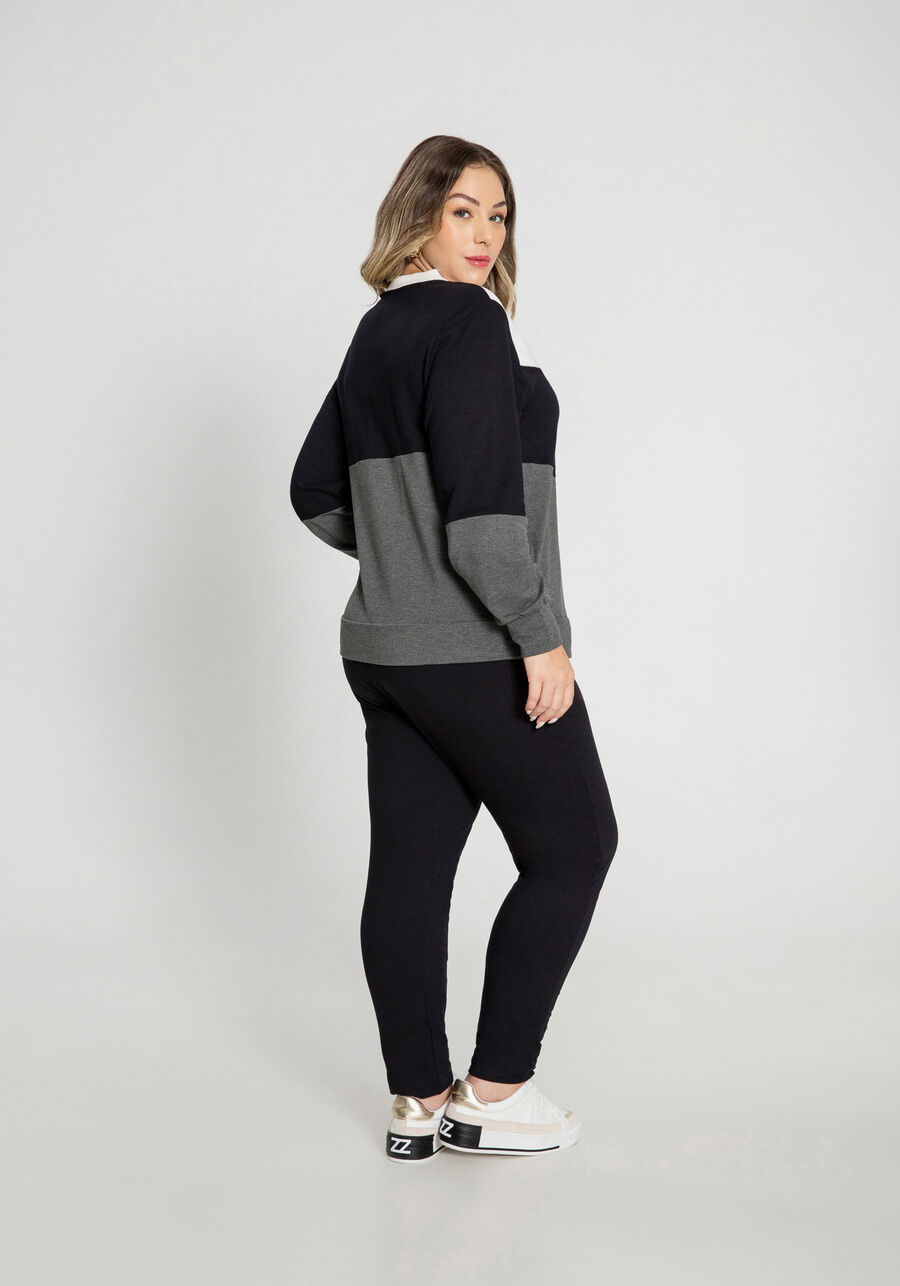 Jaqueta em Moletom com Recortes Plus Size, . Jaqueta em Moletom com Recortes Plus Size, , large.