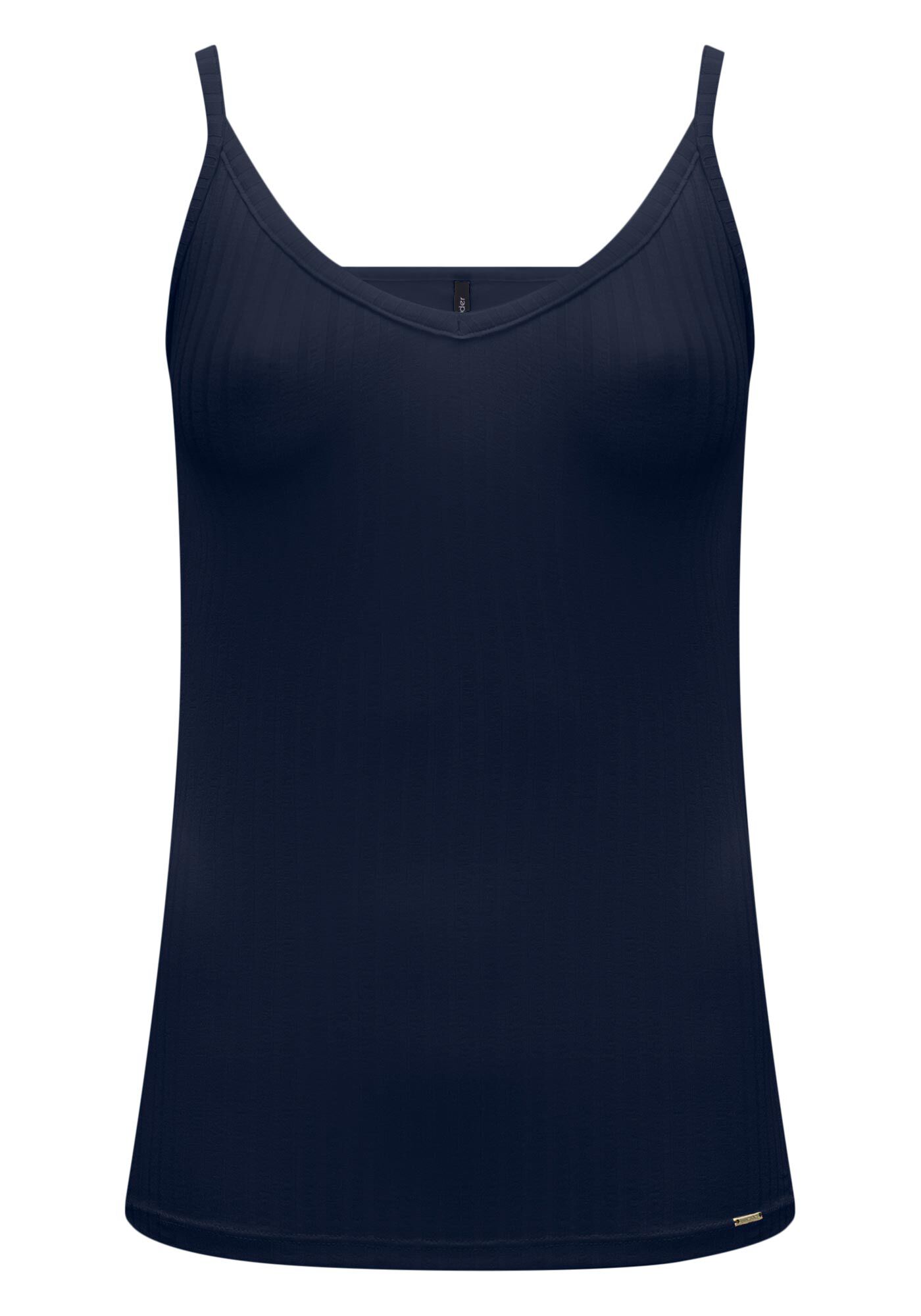 Blusa Regata B&aacute;sica De Al&ccedil;as Finas Em Malha Canelada, , large.