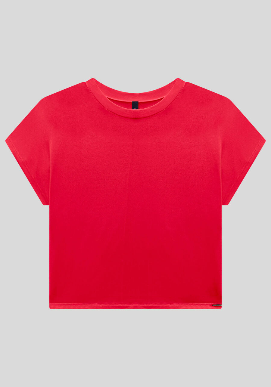 Blusa em Manga Viscose com Manga Curta, . Blusa em Manga Viscose com Manga Curta, , large.