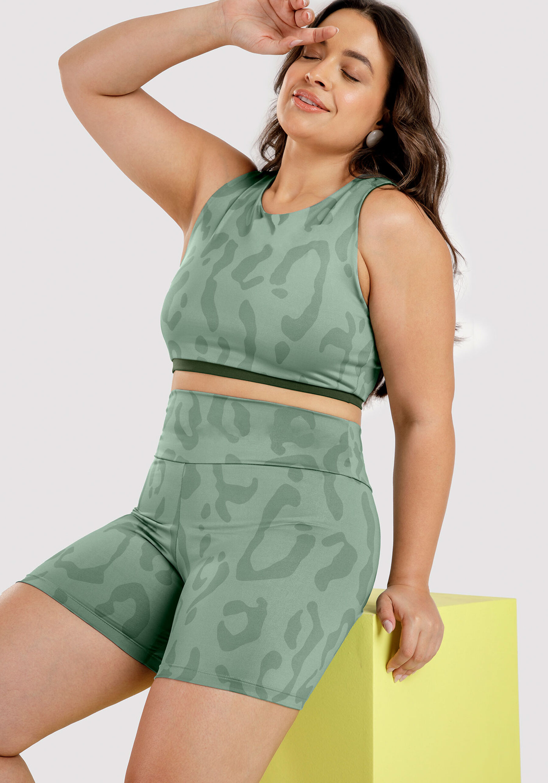Top Dupla Face Animal Print, VERDE FURIA, large. image number 0