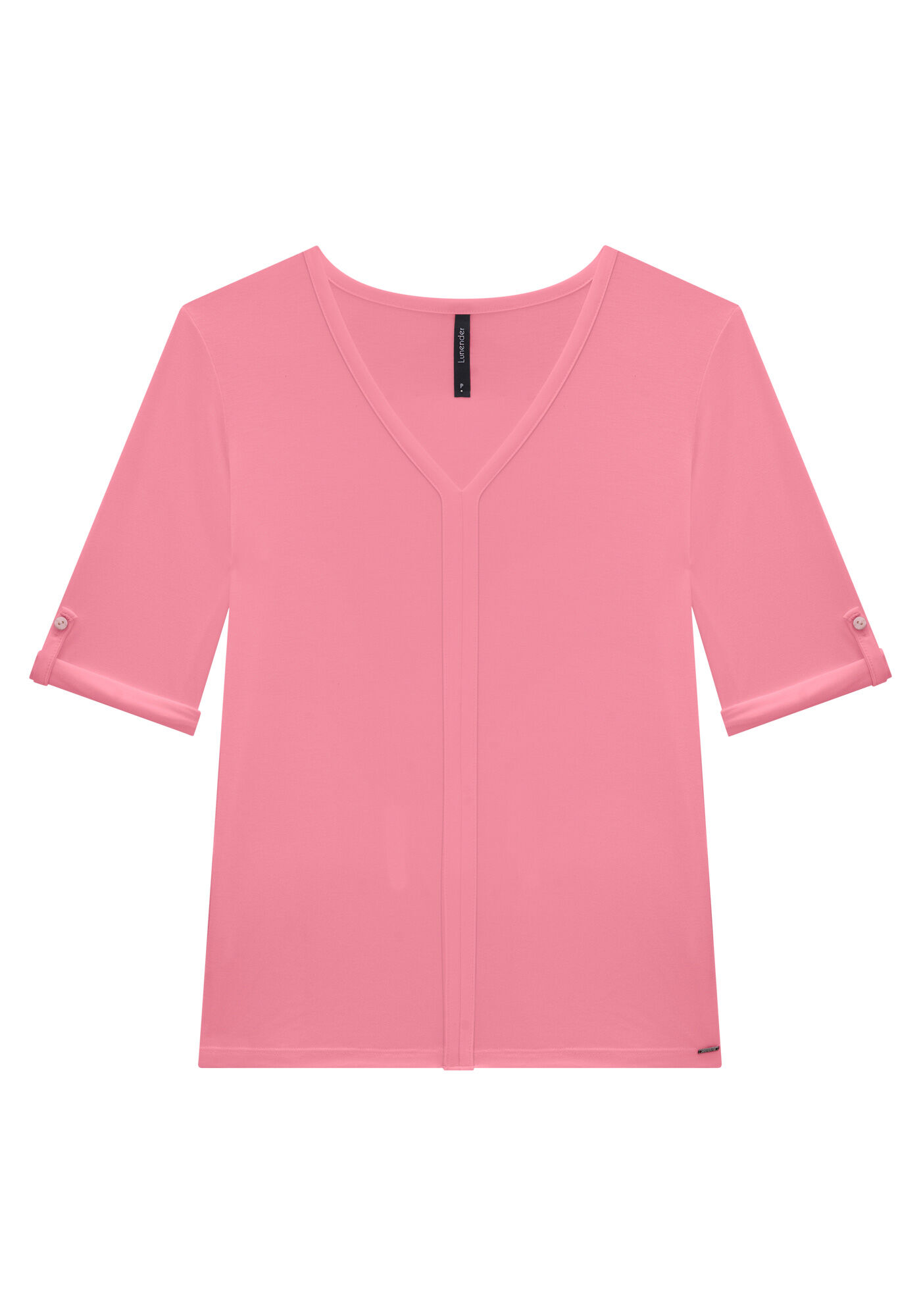 Blusa Manga 3/4 em Malha Viscose com Decote V, , large.