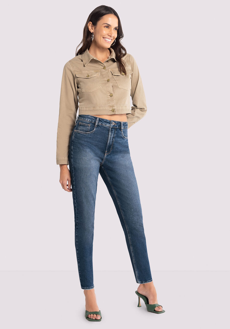 Jaqueta Sarja Cotelê Cropped com Bolso Interno, . Jaqueta Sarja Cotelê Cropped com Bolso Interno, , large.