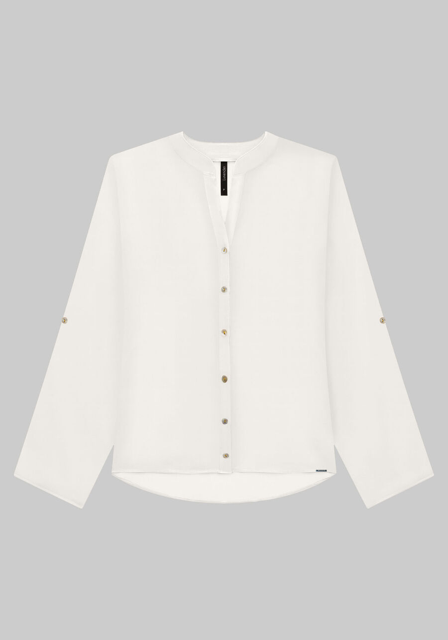 Camisa em Viscose com Martingale na Manga, . Camisa em Viscose com Martingale na Manga, , large.