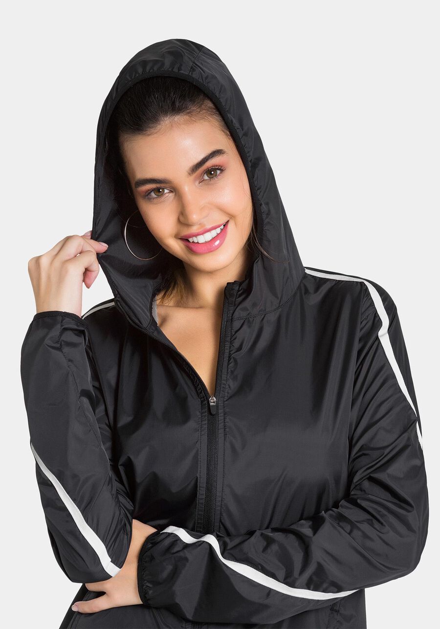 Jaqueta Malha Poliamida, PRETO REATIVO. Jaqueta Malha Poliamida, PRETO REATIVO, large.