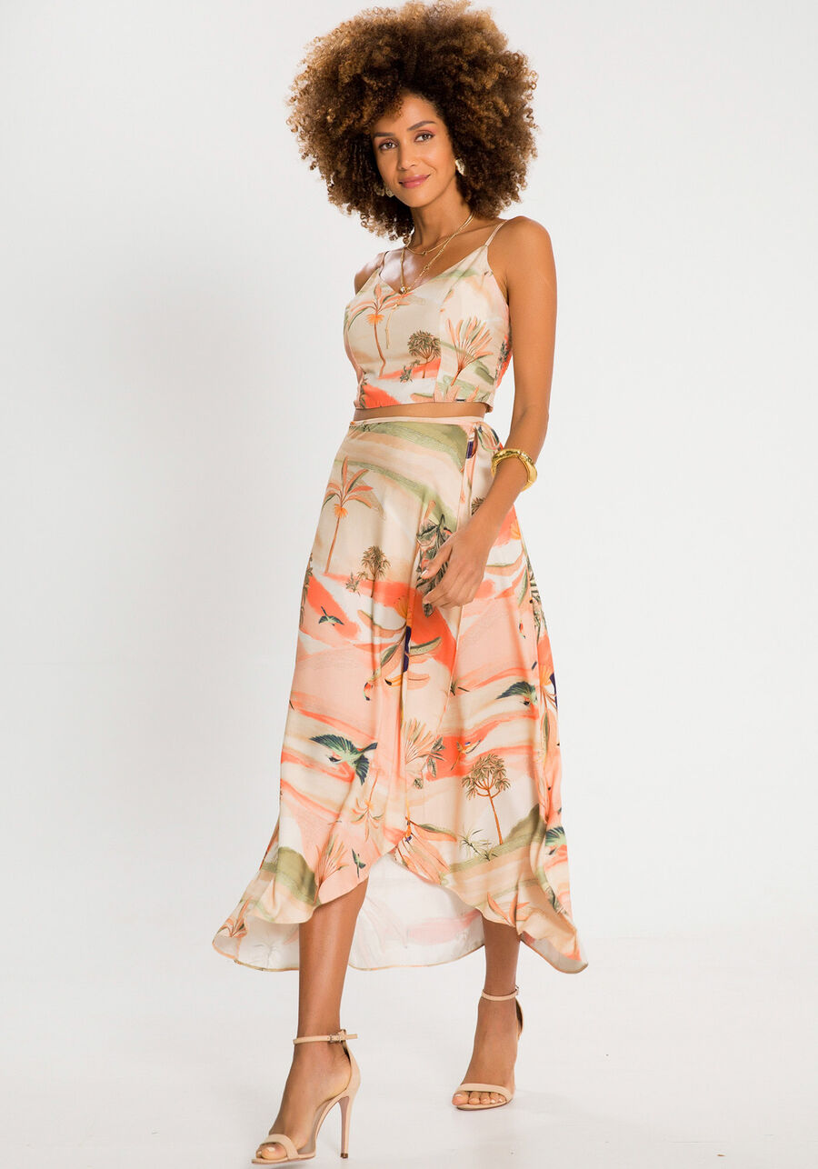 Saia Midi em Viscose Transpassada, . Saia Midi em Viscose Transpassada, , large.