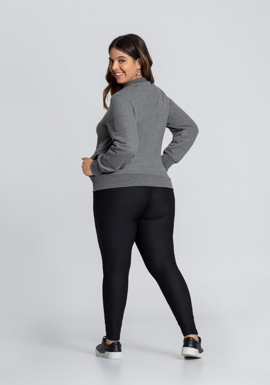 Jaqueta Plus Size Em Moletom Felpado De Algodão Com Zíper, . Jaqueta Plus Size Em Moletom Felpado De Algodão Com Zíper, , large.