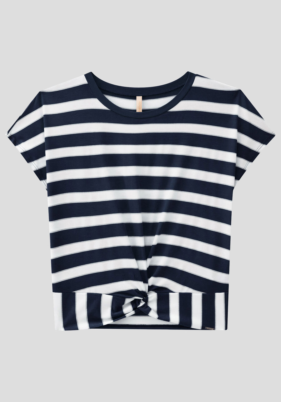 Blusa Listrada em Malha Viscose com Nó Barra, . Blusa Listrada em Malha Viscose com Nó Barra, , large.