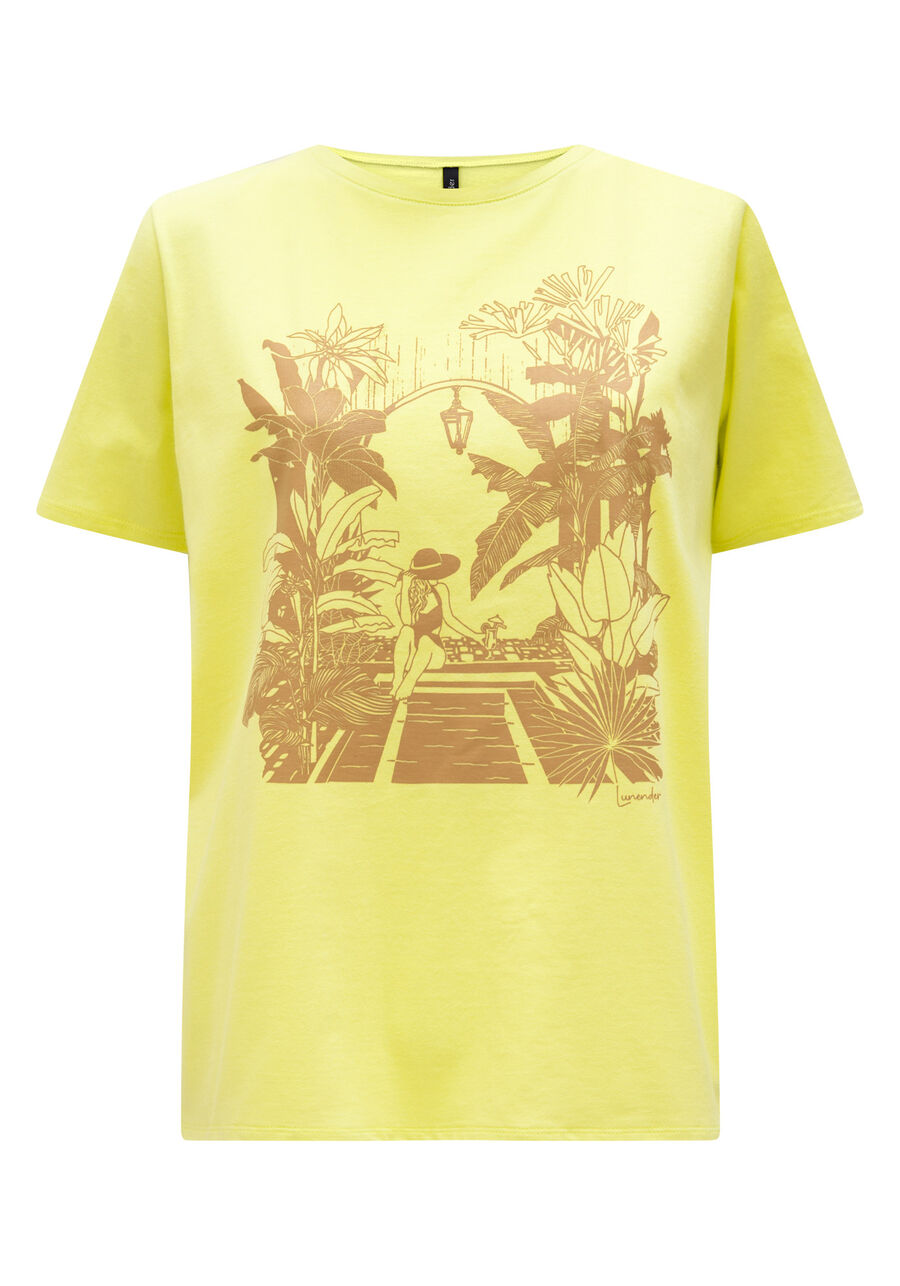 Blusa T-shirt De Mangas Curtas Em Malha Penteada Com Estampa, . Blusa T-shirt De Mangas Curtas Em Malha Penteada Com Estampa, , large.