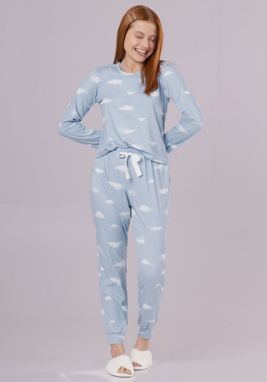 Pijama Juvenil Longo em Tecido com Estampa, , large.