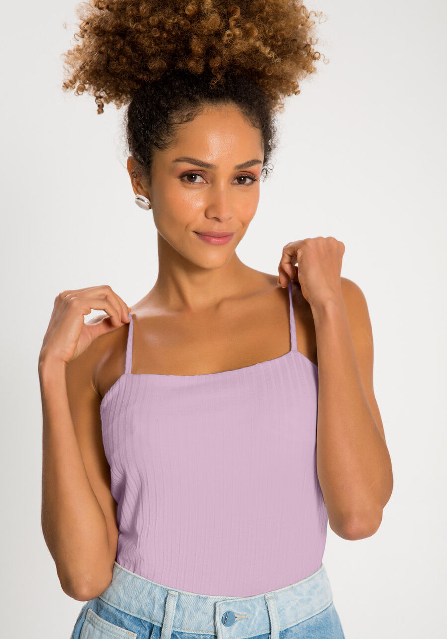 Blusa Regata Curta De Alças Finas Em Malha Canelada, . Blusa Regata Curta De Alças Finas Em Malha Canelada, , large.