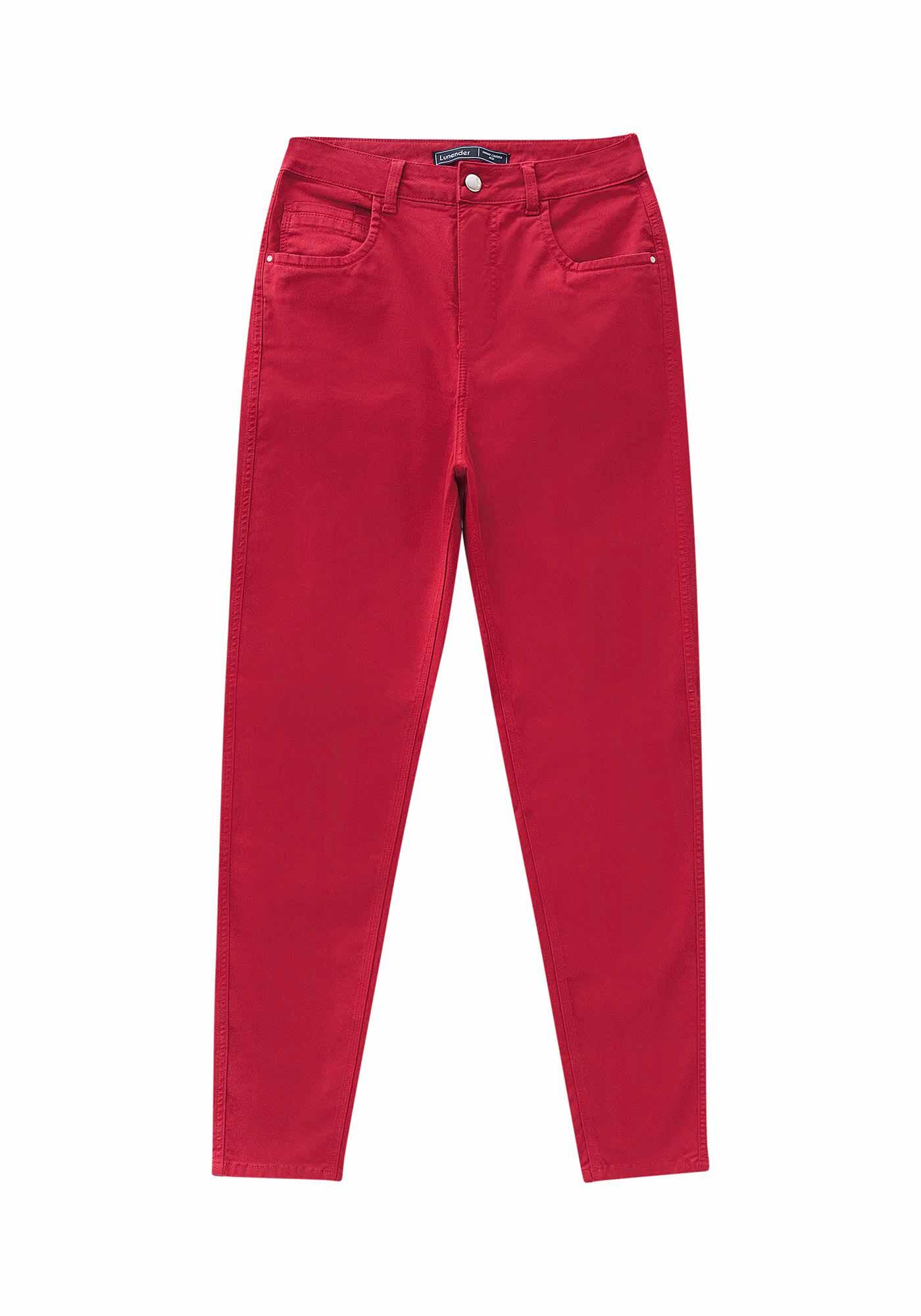 Calça sarja vermelha discount