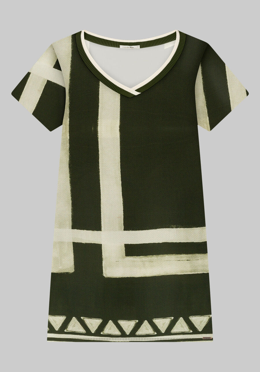 Vestido Curto Plus Size em Malha Viscose Estampado, ESSENCIA VERDE. Vestido Curto Plus Size em Malha Viscose Estampado, ESSENCIA VERDE, large.