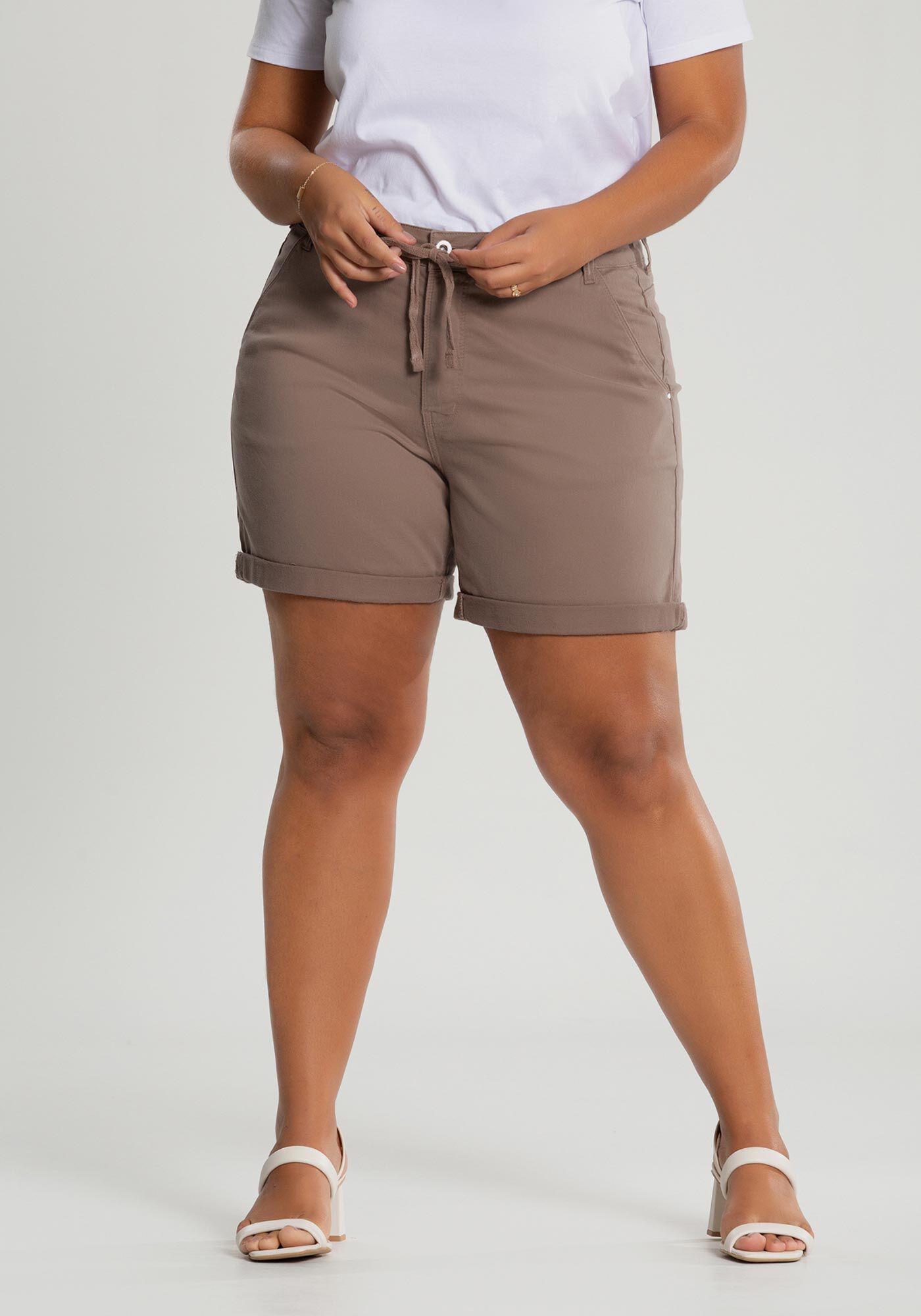 Shorts Sarja Boyfriend Plus Size Lunender