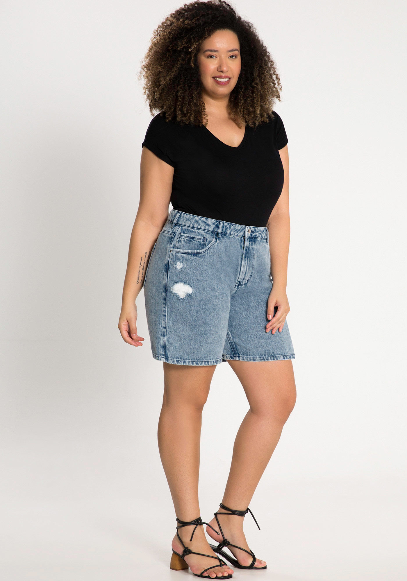 Bermuda boyfriend feminina plus size deals