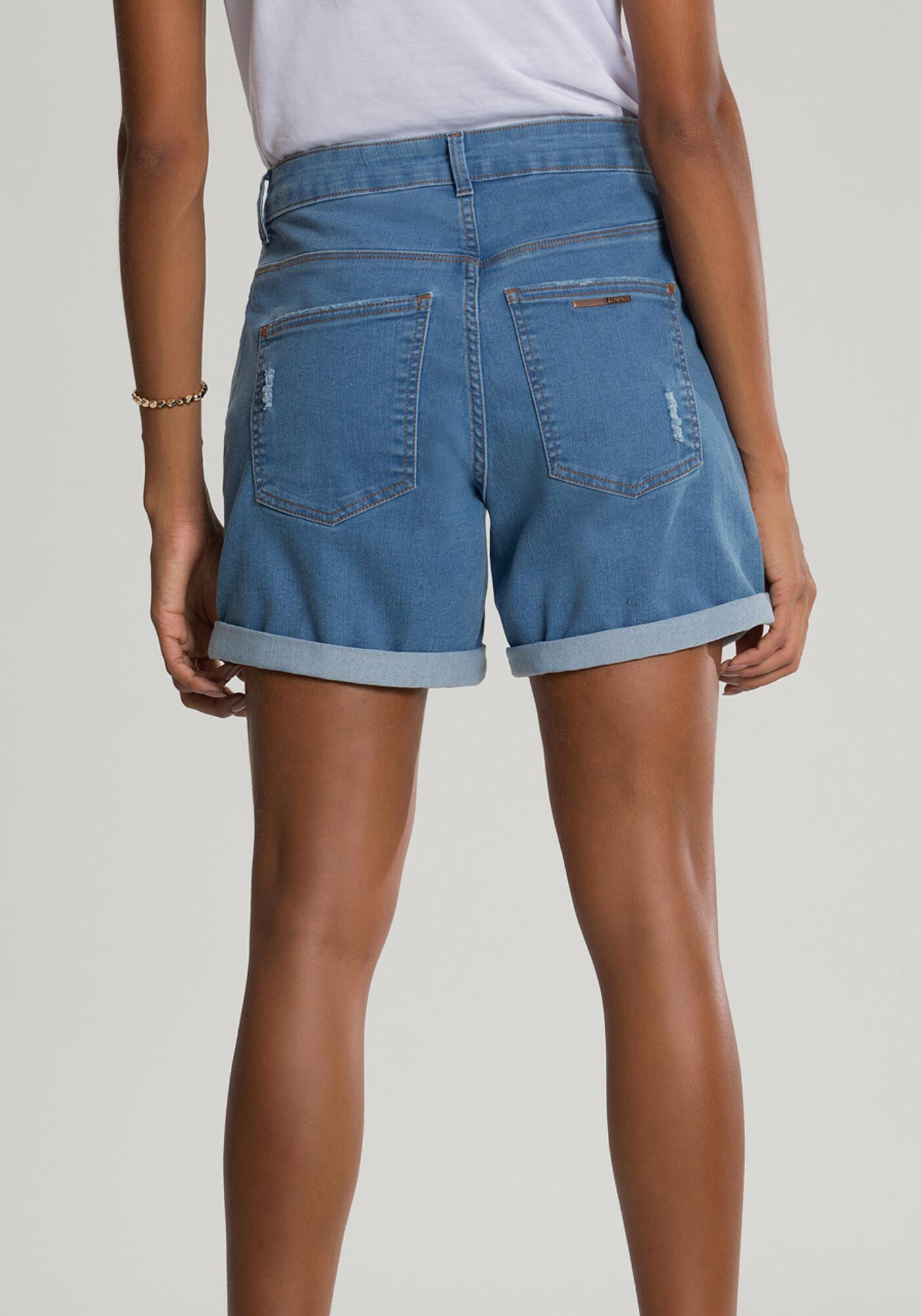 Bermuda Jeans Boyfriend com Len&ccedil;o, JEANS, large.
