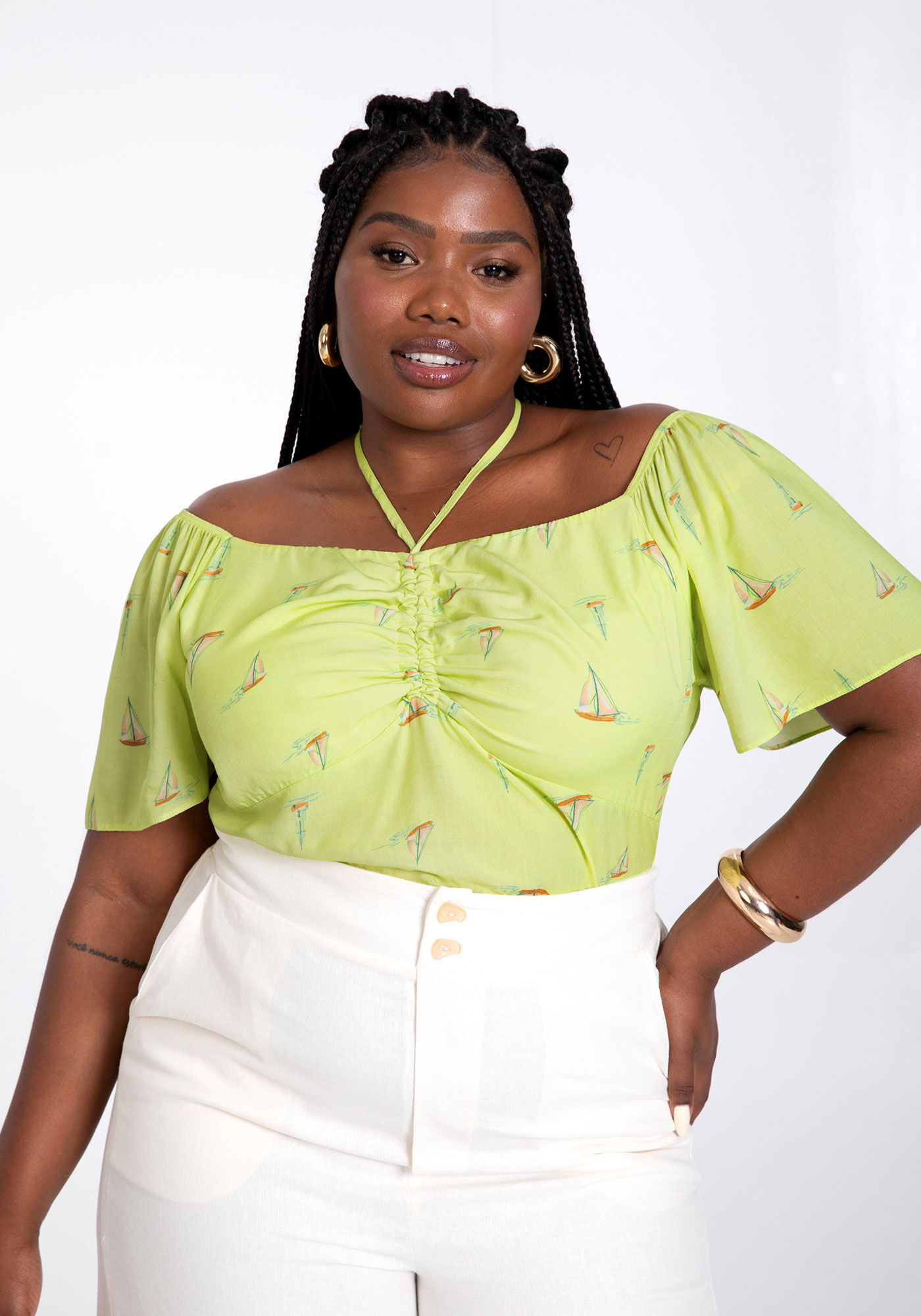 Blusa plus size sales estampada