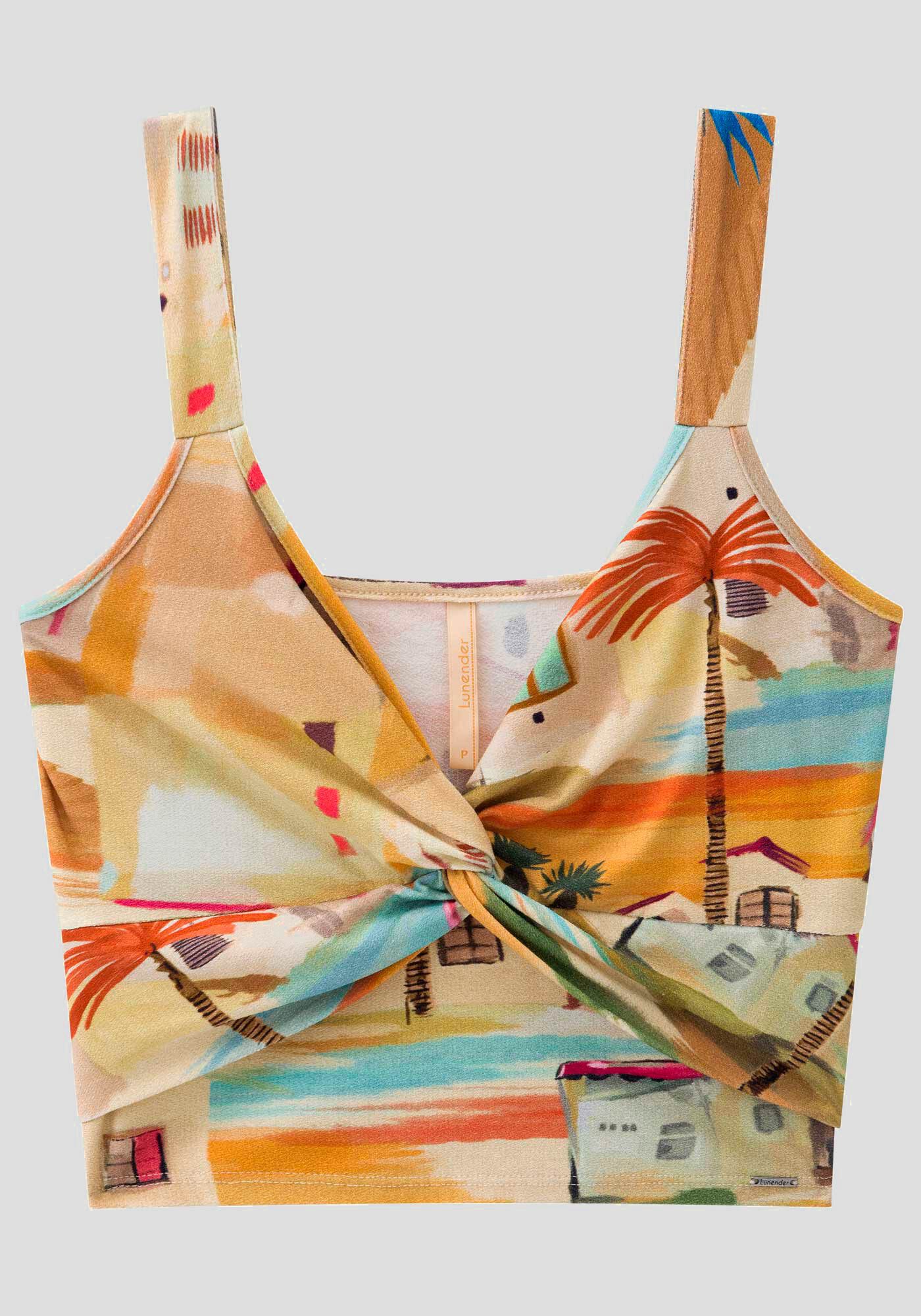 Blusa Cropped em Malha com Tor&ccedil;&atilde;o Decote, , large.