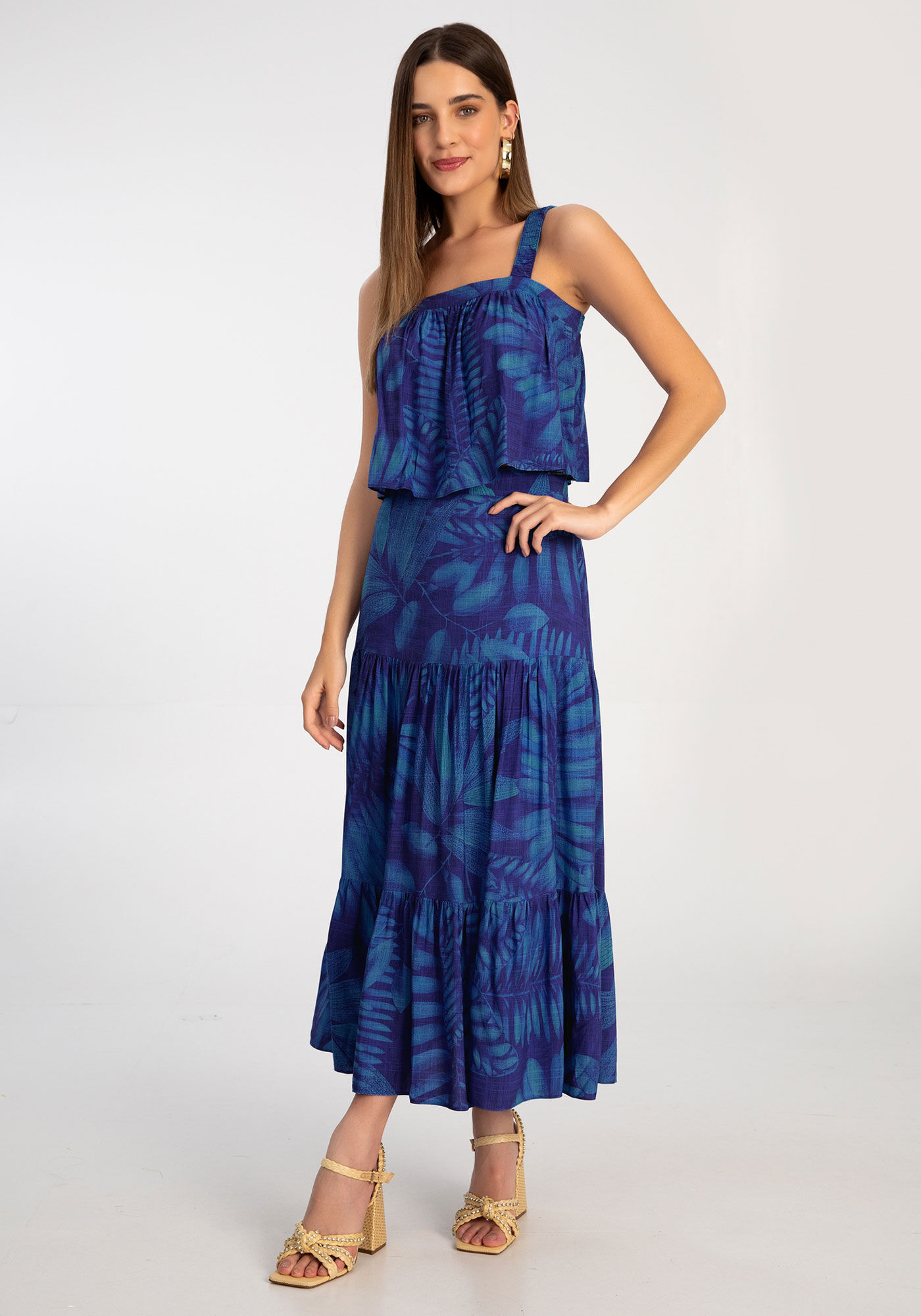 Saia store estampada azul