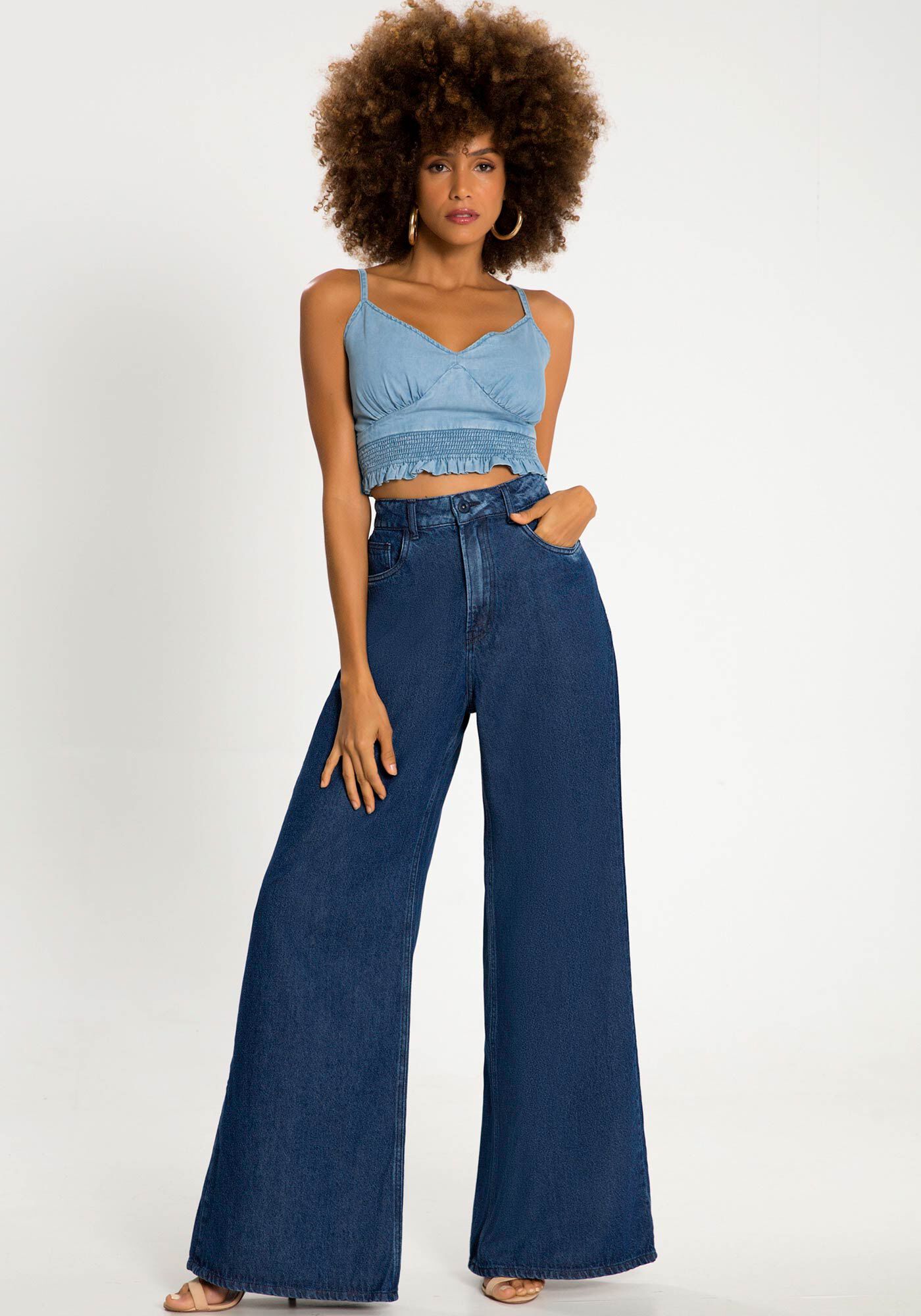 Calça legging boca store larga