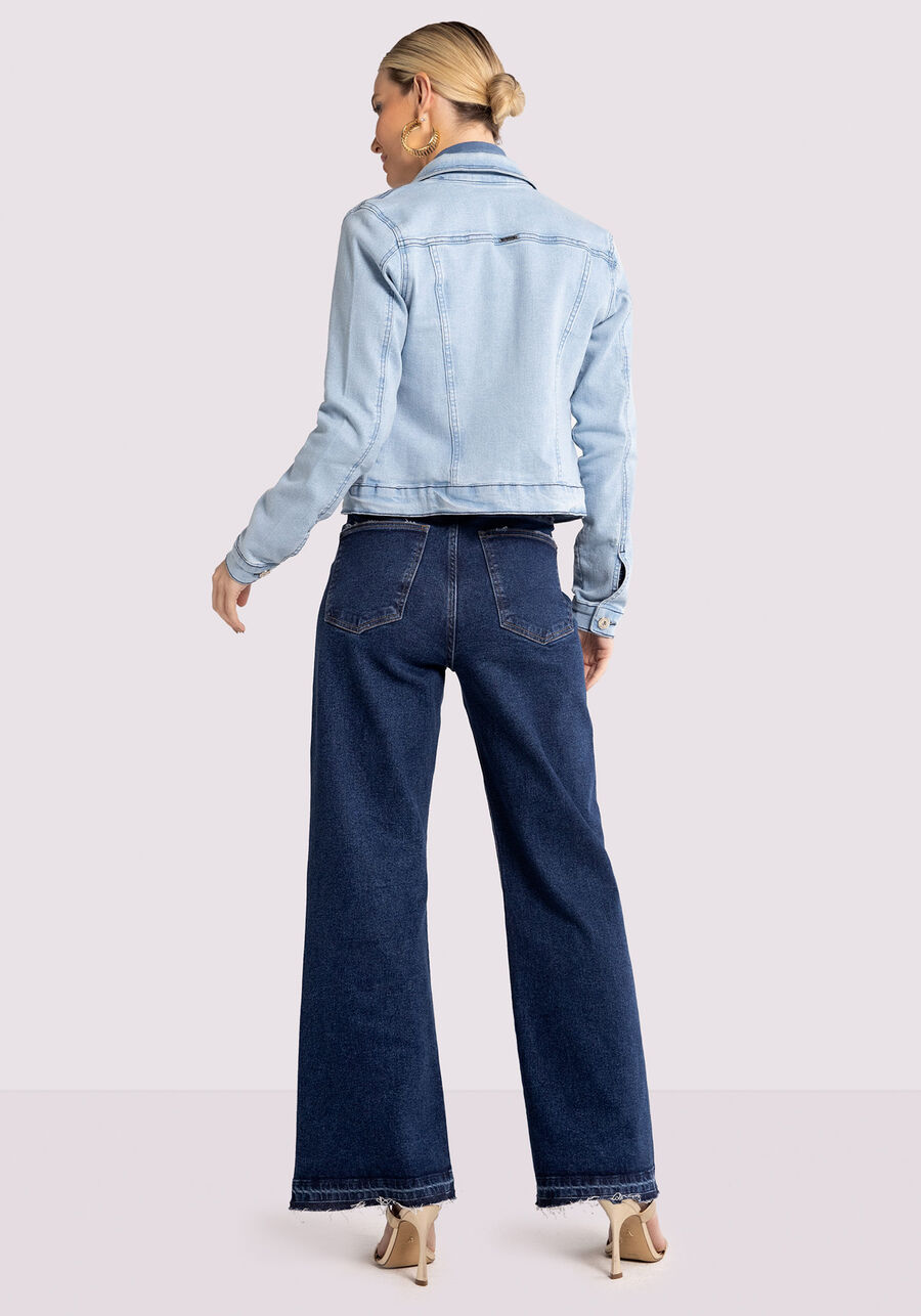 Jaqueta Jeans com Bolso Interno para Celular, JEANS CLARO, large.