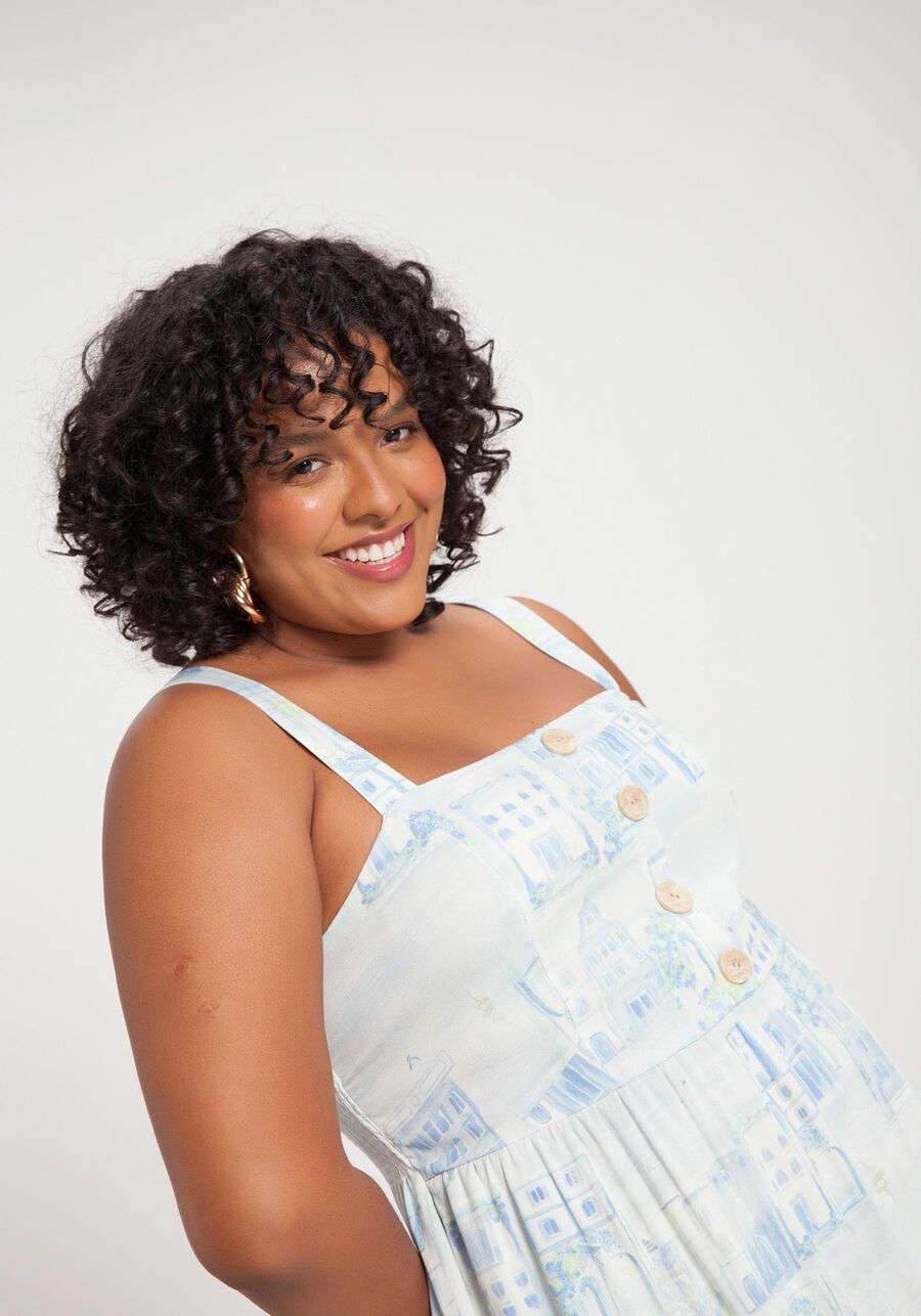 Vestido Midi Plus Size Estampado com Babado, . Vestido Midi Plus Size Estampado com Babado, , large.