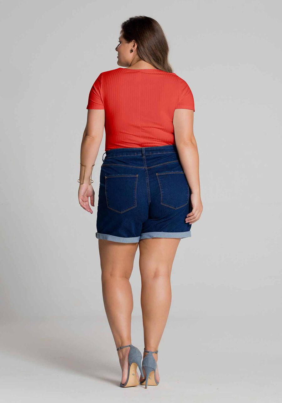 Blusa De Mangas Curtas Em Malha Canelada De Viscose, . Blusa De Mangas Curtas Em Malha Canelada De Viscose, , large.