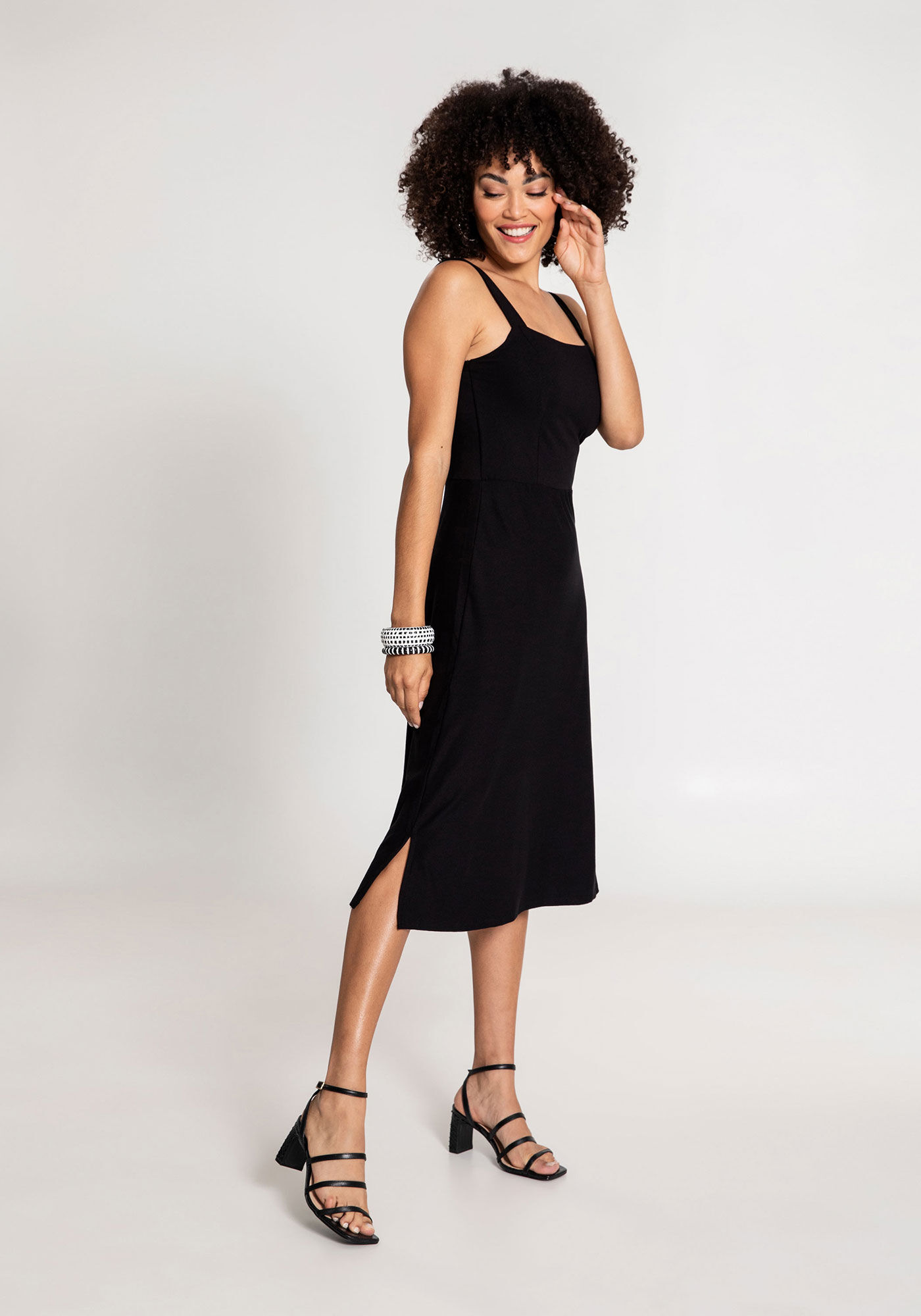 Vestido midi malha crepe sale