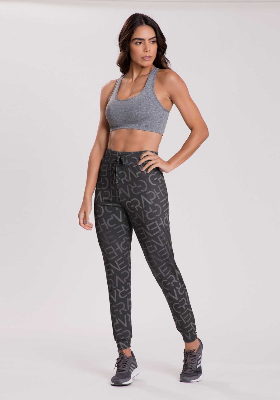 Calça Jogging Cintura Alta Estampada, . Calça Jogging Cintura Alta Estampada, , large.