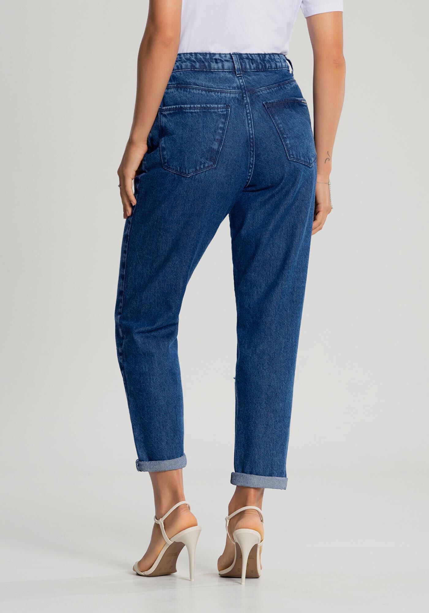 Calça jeans shop cintura alta destroyed